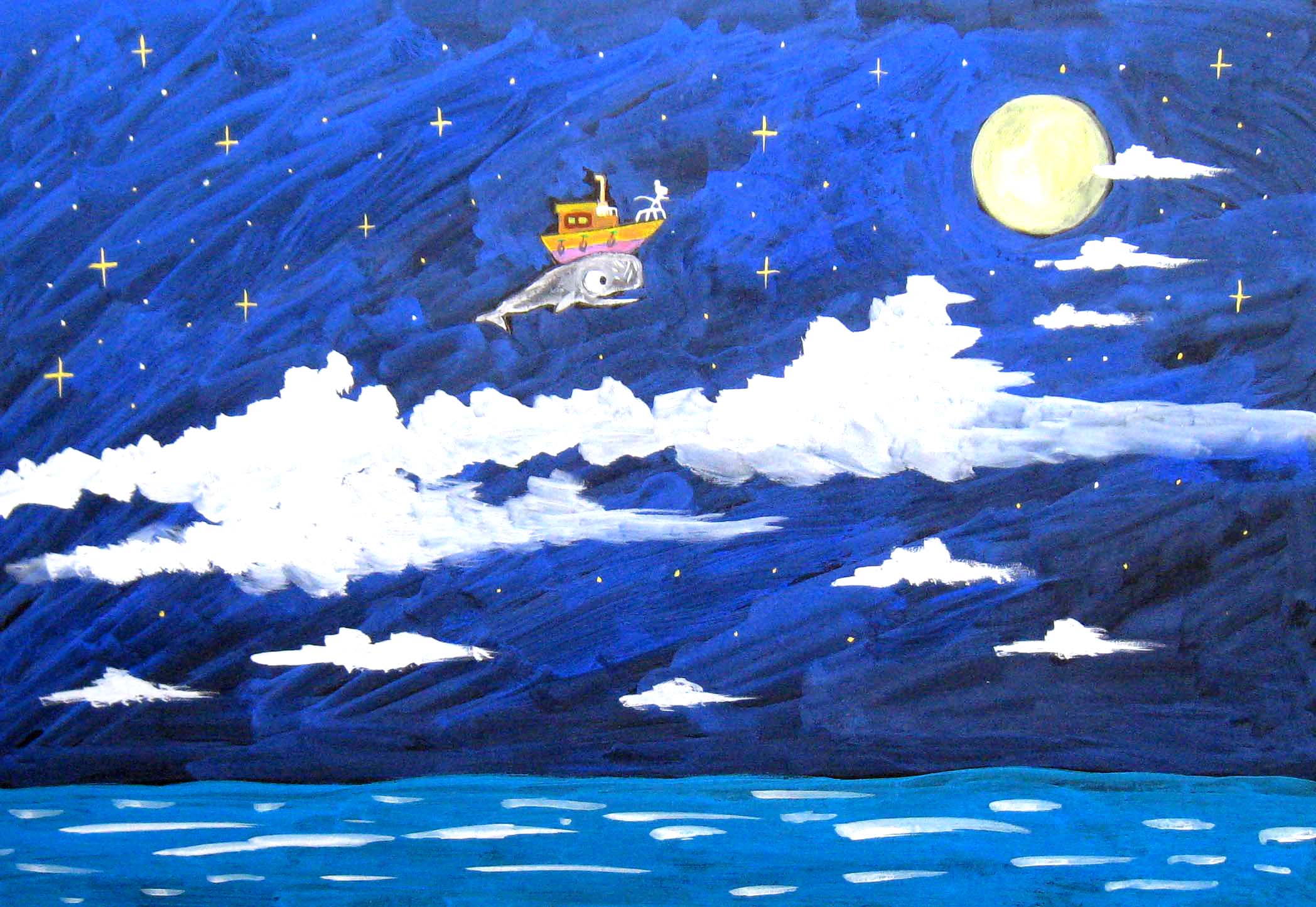 空飛ぶクジラ by 田中 威 - 絵画販売・購入・レンタル（サブスク