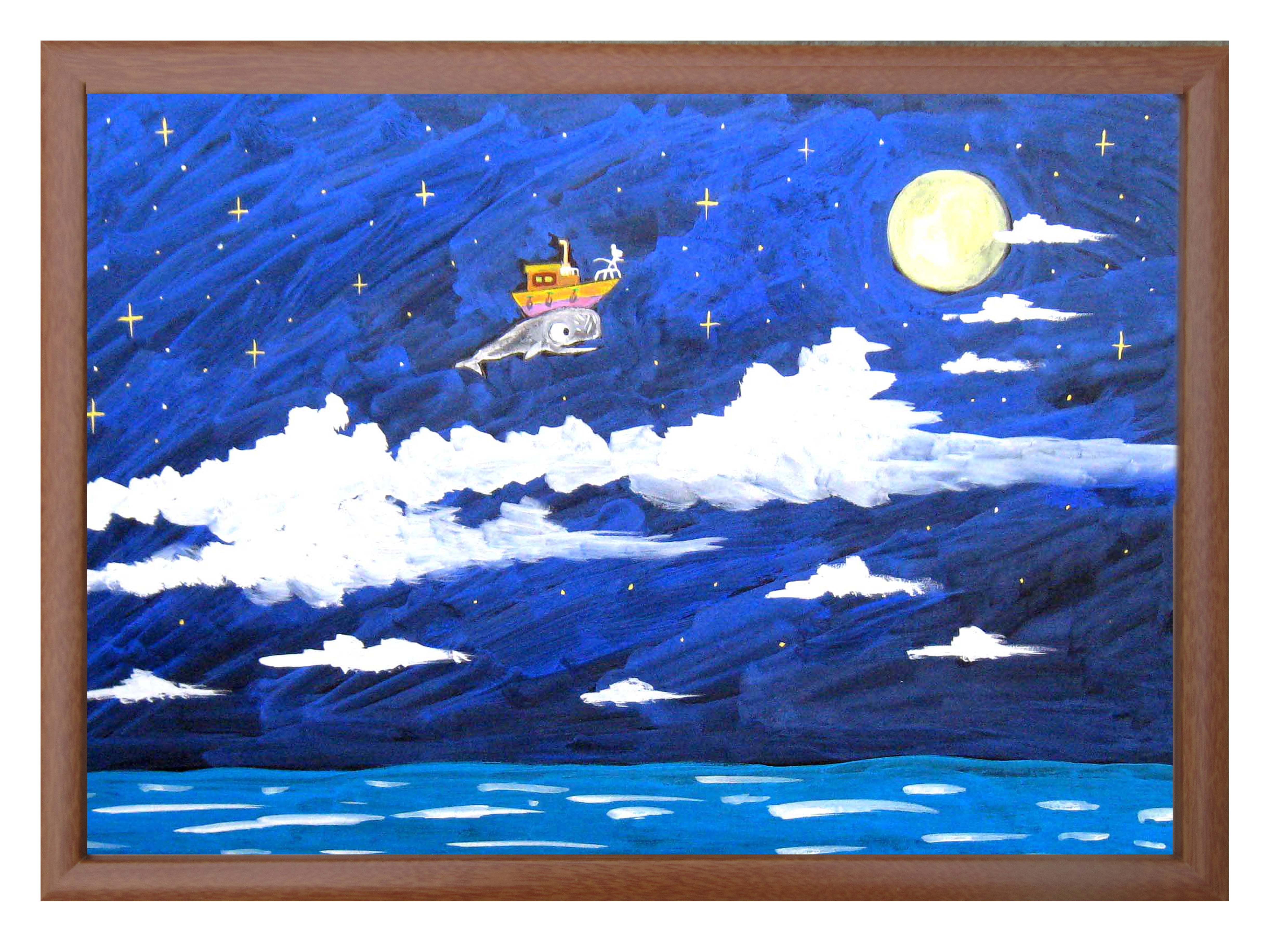 空飛ぶクジラ by 田中 威 - 絵画販売・購入・レンタル（サブスク