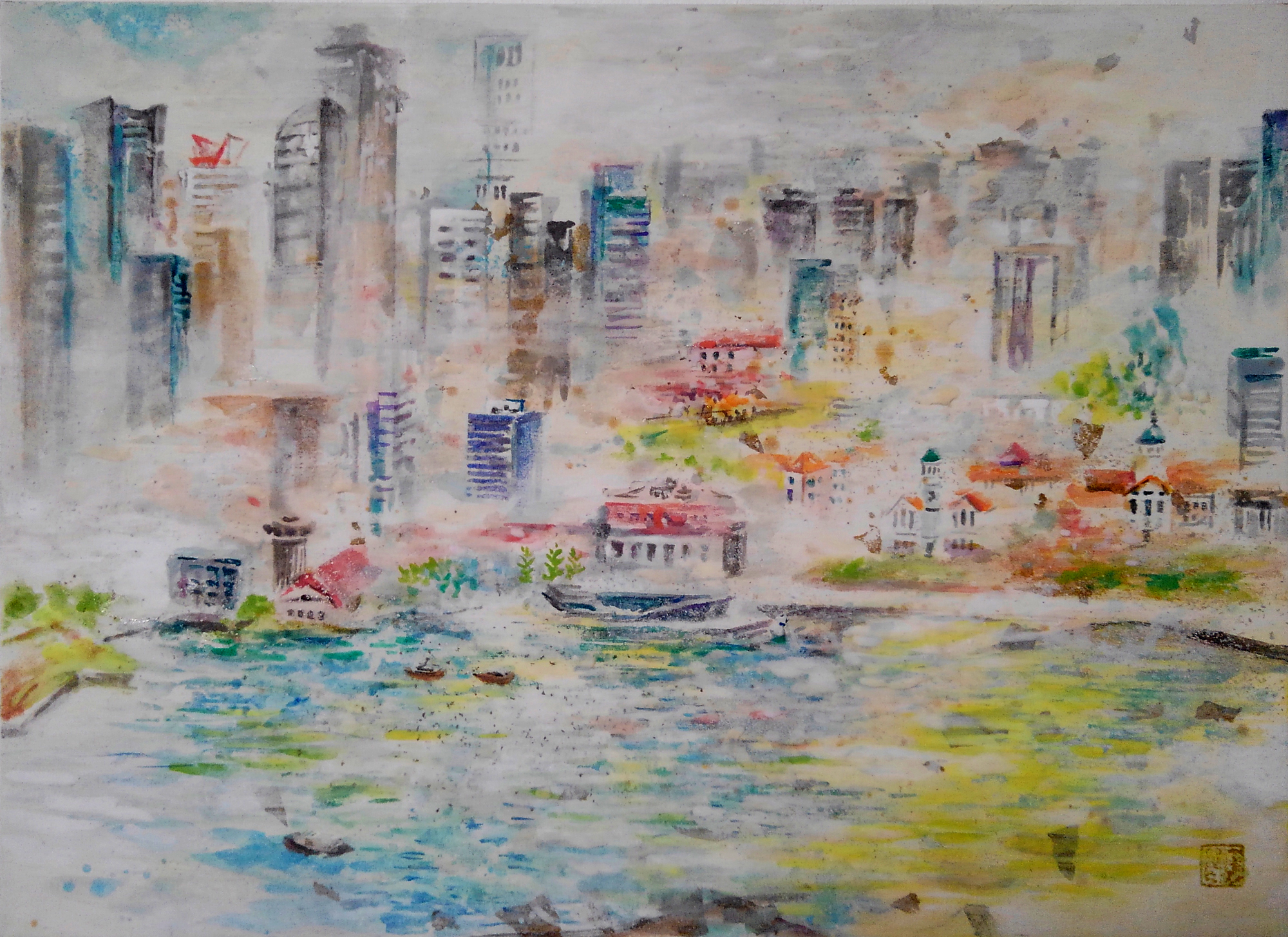 シンガポール眺望 by 鶴巻謙郎 - 絵画販売・購入・レンタル（サブスク