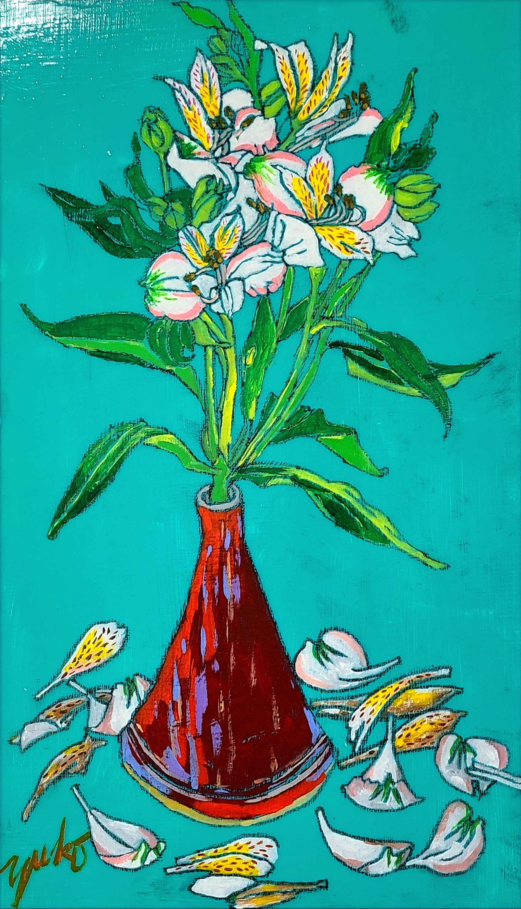 アルストロメニアの日本画 アルストロメニアの日本画 JA愛知みなみ「花の都」渥美の