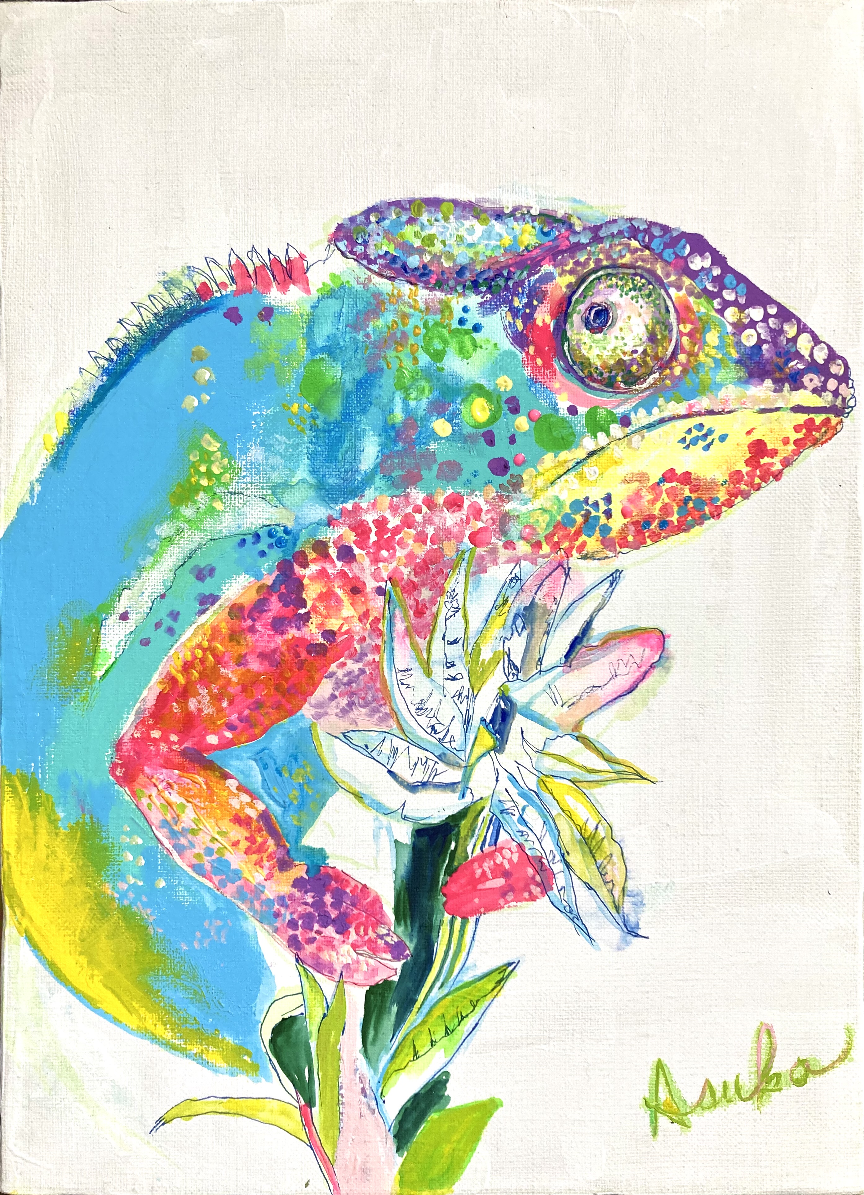 おしゃれなカメレオン by Asuka - 絵画販売・購入・レンタル（サブスク