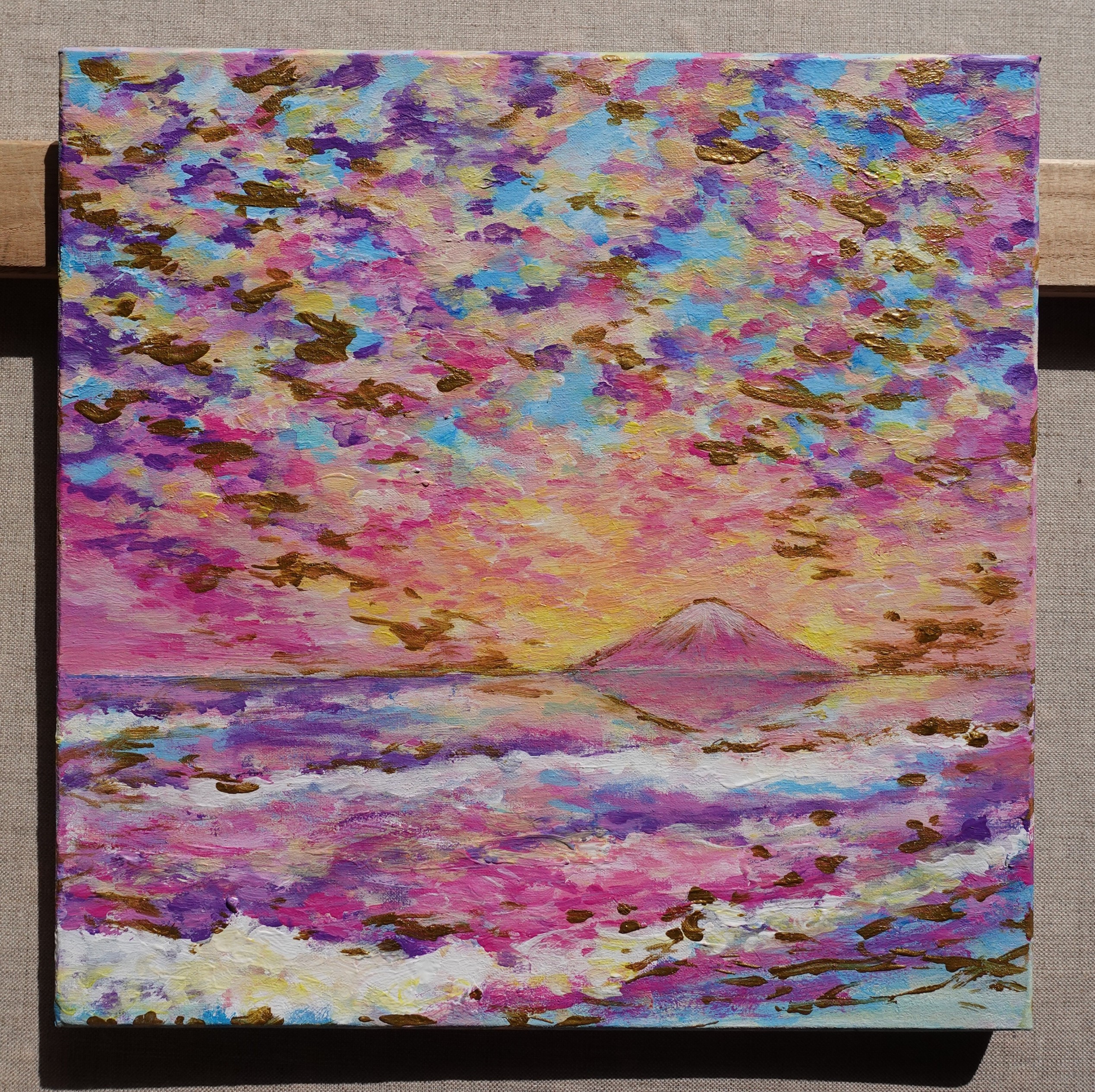 富士山のある空と海の絵 by むらいさき - 絵画販売・購入・レンタル