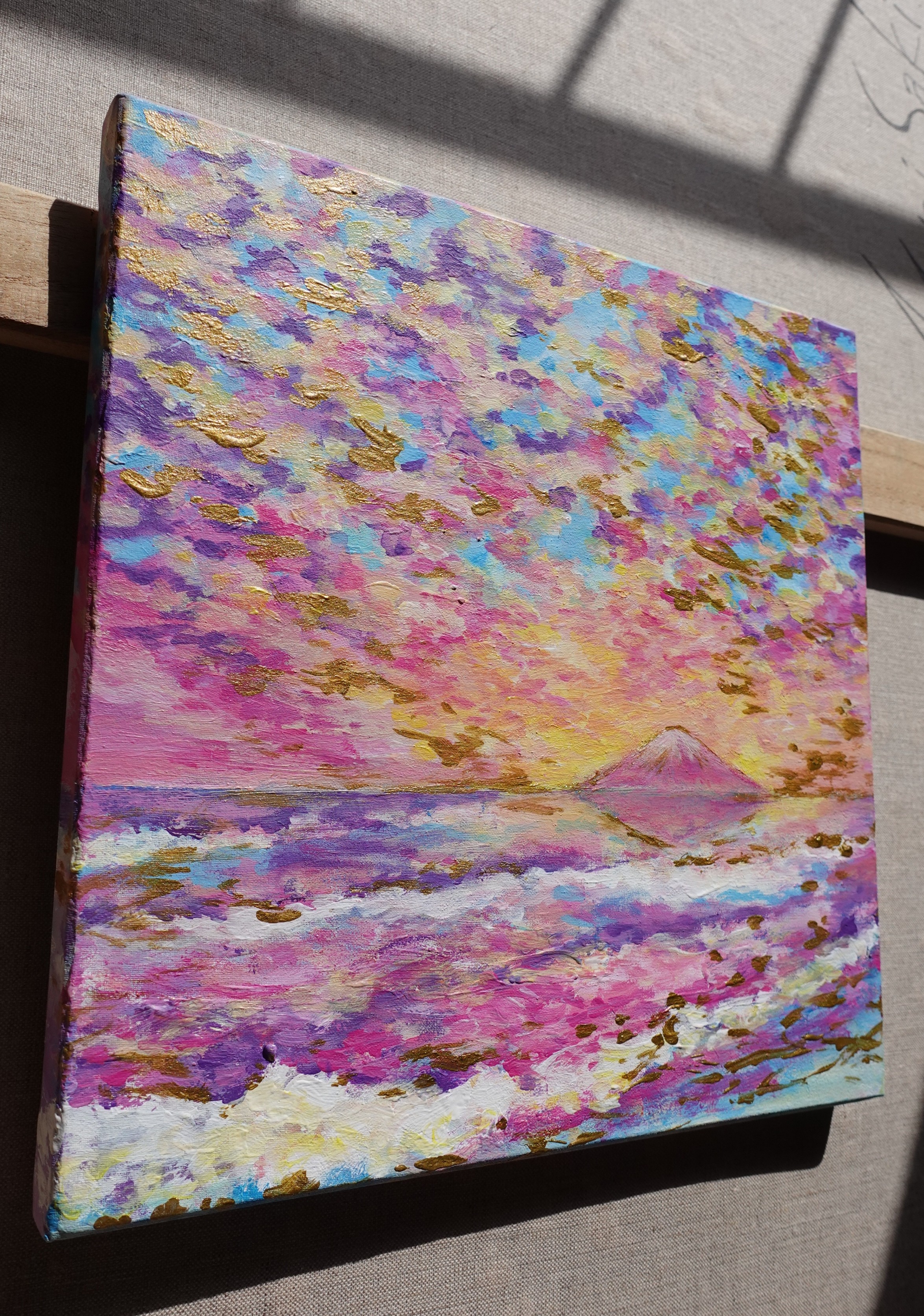 富士山のある空と海の絵 by むらいさき - 絵画販売・購入・レンタル