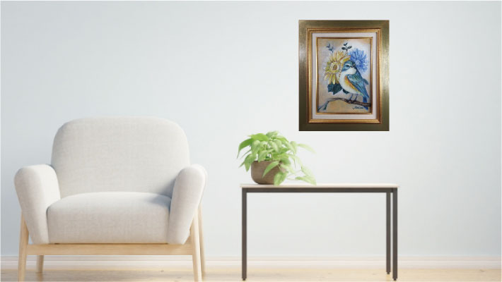 【美品】絵画　青い鳥 美品】絵画 青い鳥 青い鳥」 by summer7｜Artmeter｜暮らしを