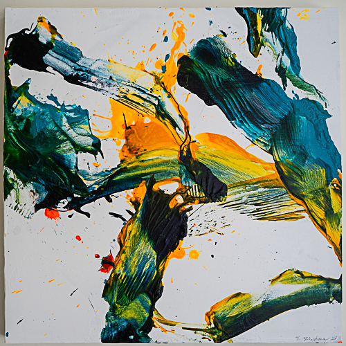 Miria絵画３点 遠藤ミマン 『三角点（黄）』 油彩画 - 北海道画廊