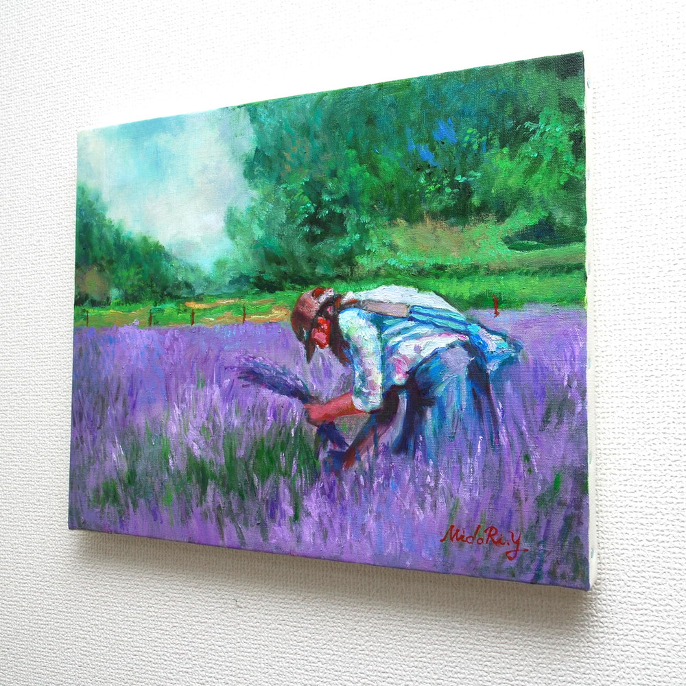 ラベンダーを摘む少女 by 山口ミドリ - 絵画販売・購入・レンタル
