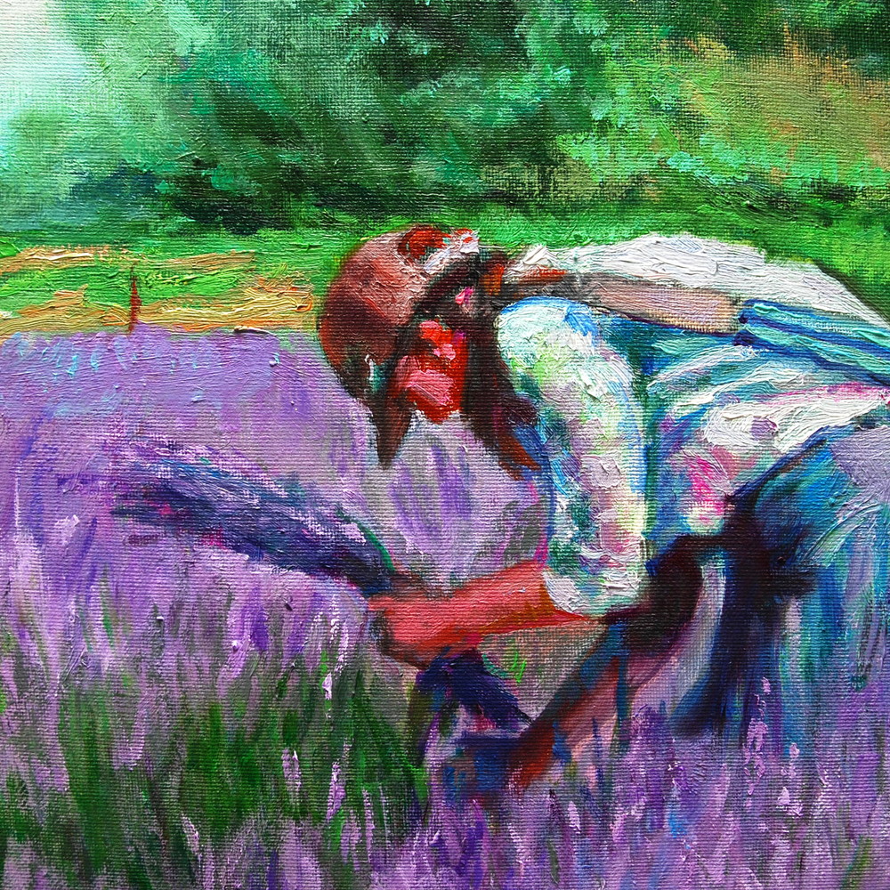 ラベンダーを摘む少女 by 山口ミドリ - 絵画販売・購入・レンタル