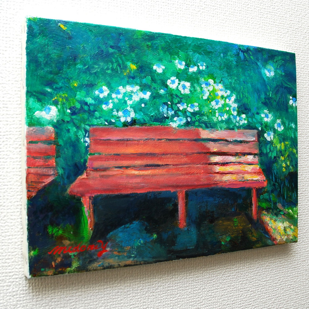 あじさいとベンチ by 山口ミドリ - 絵画販売・購入・レンタル
