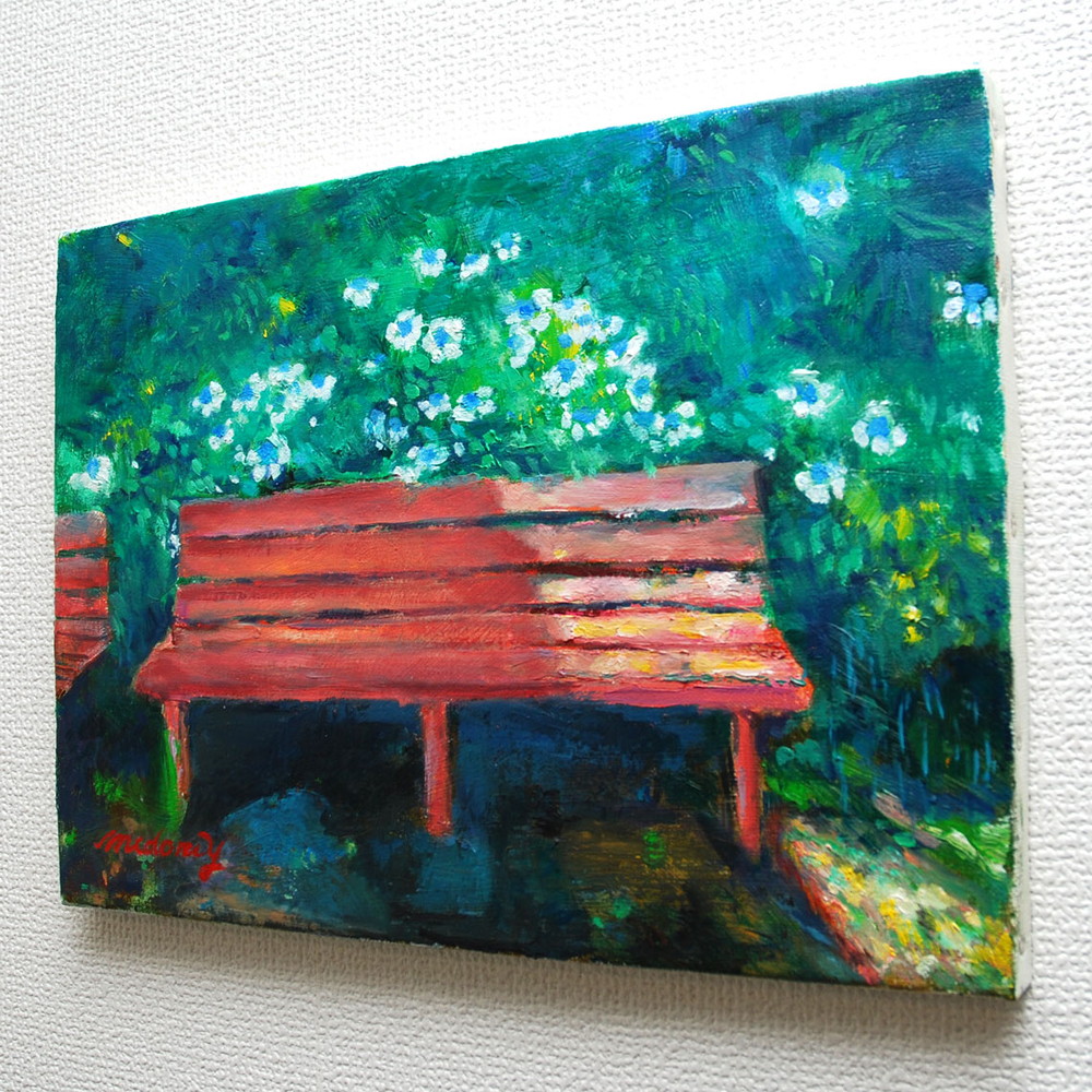 あじさいとベンチ by 山口ミドリ - 絵画販売・購入・レンタル