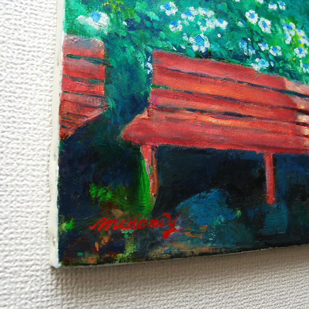 あじさいとベンチ by 山口ミドリ - 絵画販売・購入・レンタル