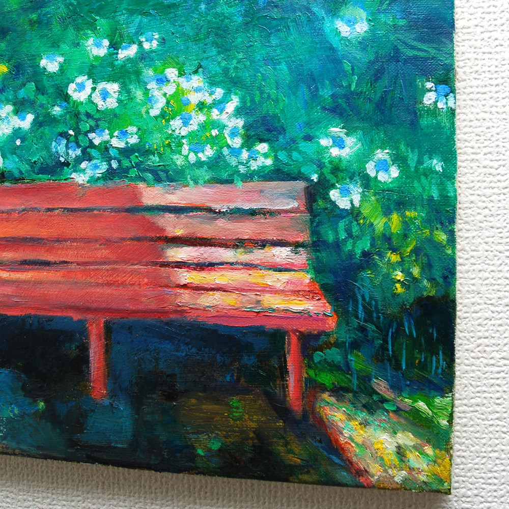 あじさいとベンチ by 山口ミドリ - 絵画販売・購入・レンタル