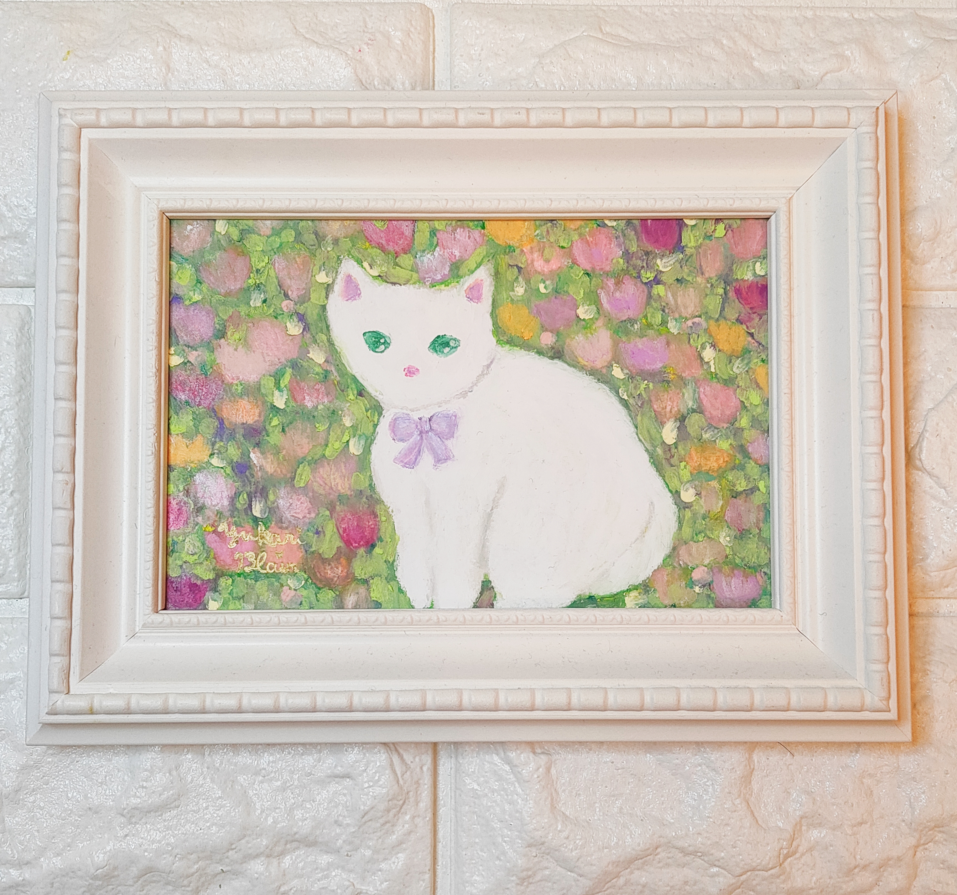猫さんとお花畑 by Yukari Blair - 絵画販売・購入・レンタル