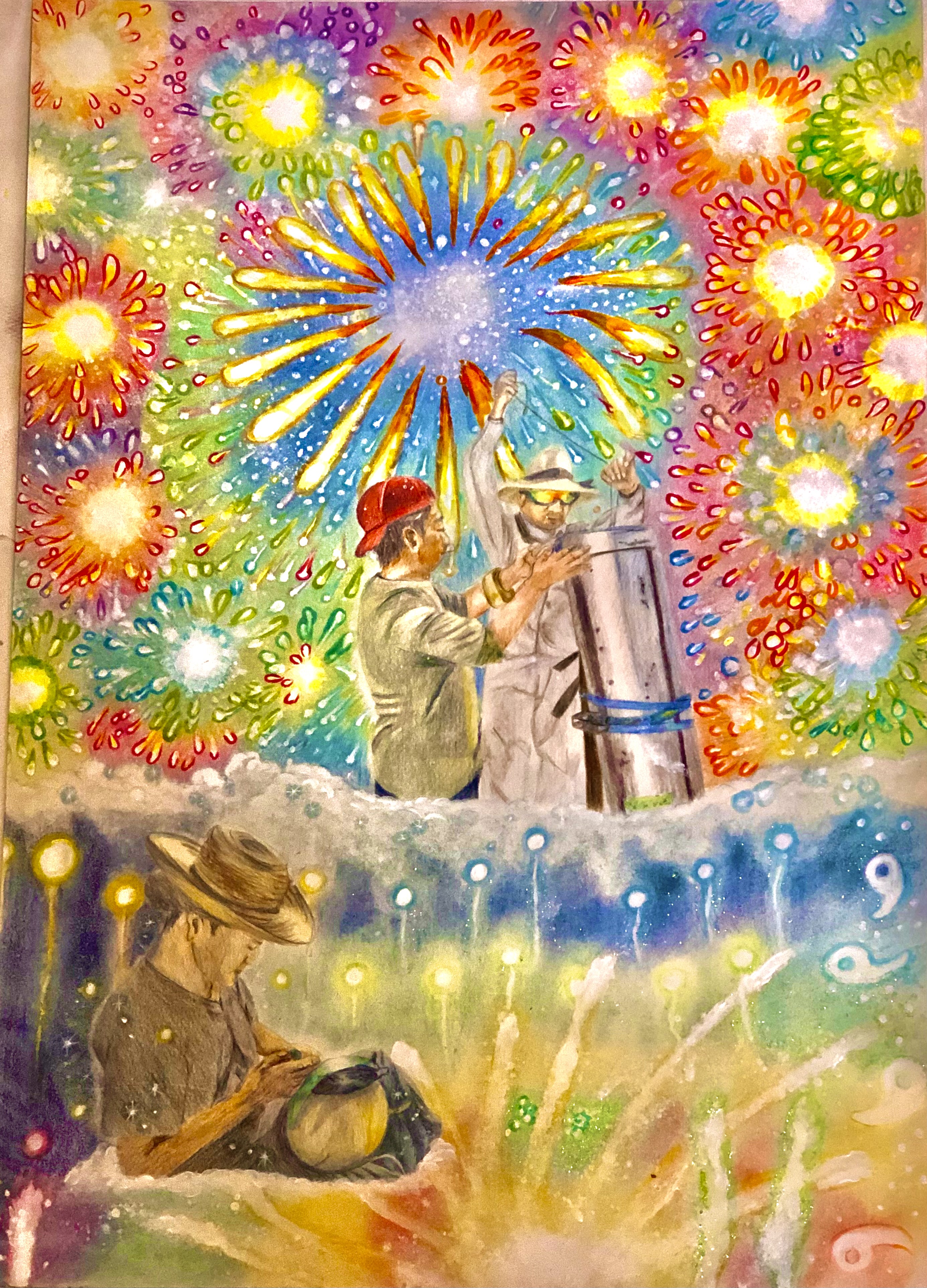 彼世と現世を繋ぐ花火師達 by いろうど - 絵画販売・購入・レンタル