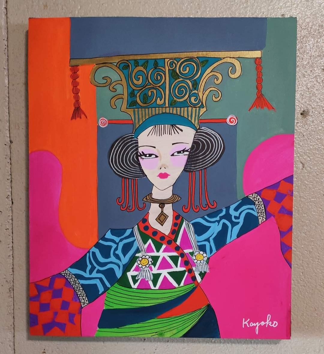 山口香代子 ファッション絵画 着飾った女性 by 山口香代子 - 絵画販売・購入・レンタル（サブスク