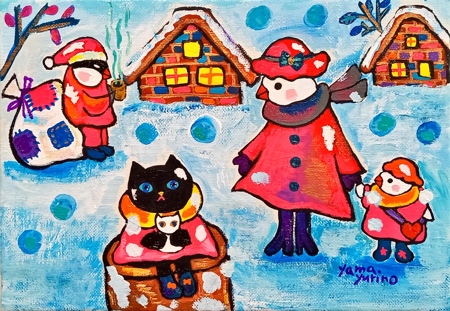 ここは寒いからお家の中でサンタさんを待ちましょう by 絵描き文鳥