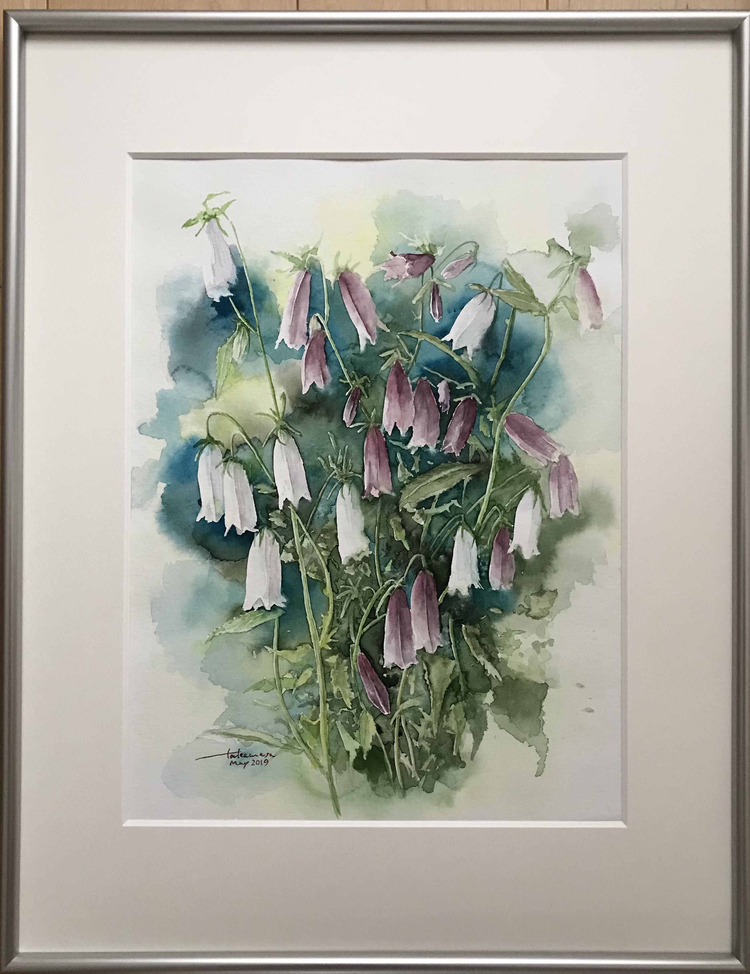 日本画 花の絵画 縦長　ホタルブクロ　岩絵の具　キャンバスアート 蛍袋2019 by taka - 絵画販売・購入・レンタル（サブスク