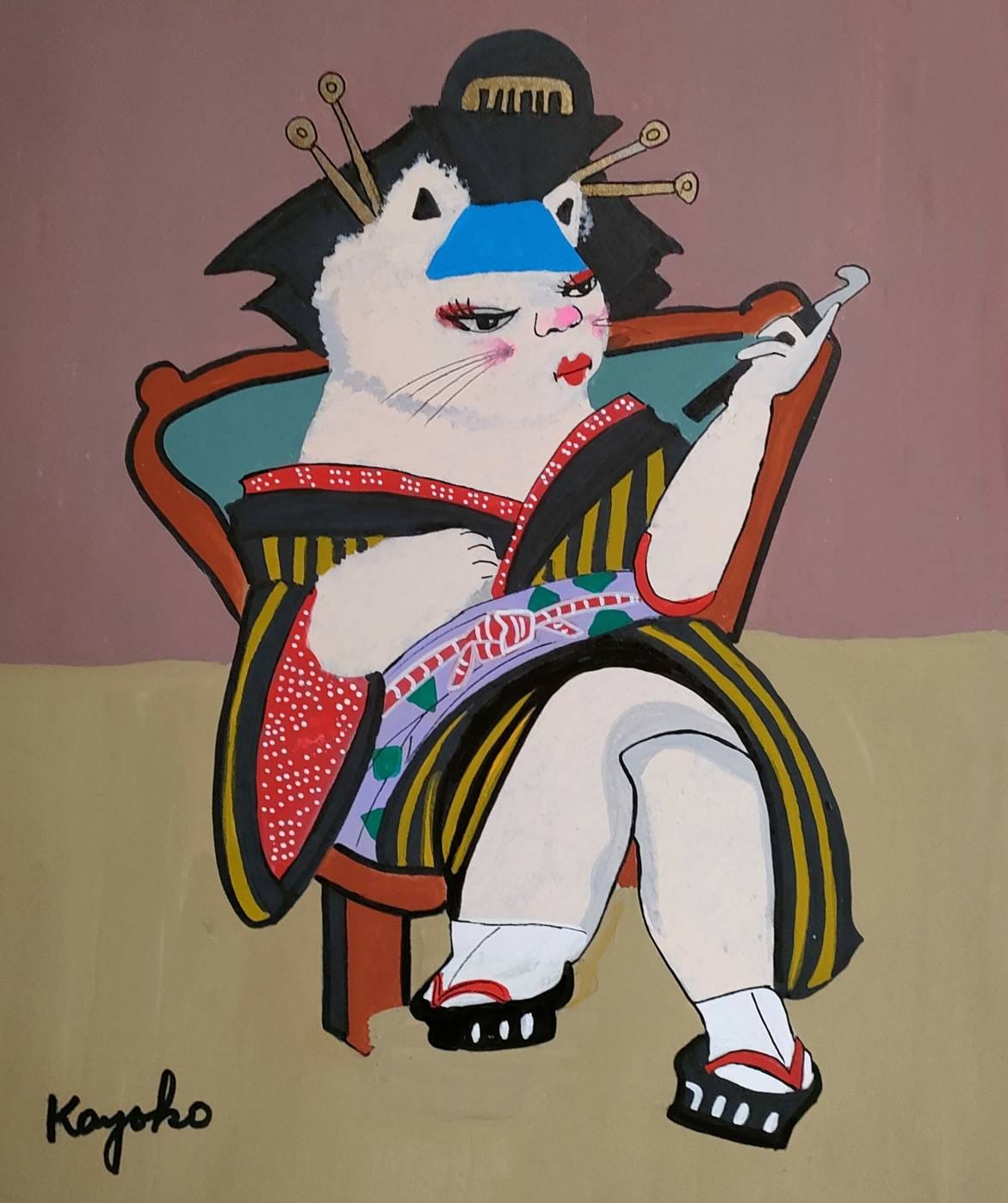 猫の花魁 by 山口香代子 - 絵画販売・購入・レンタル（サブスク