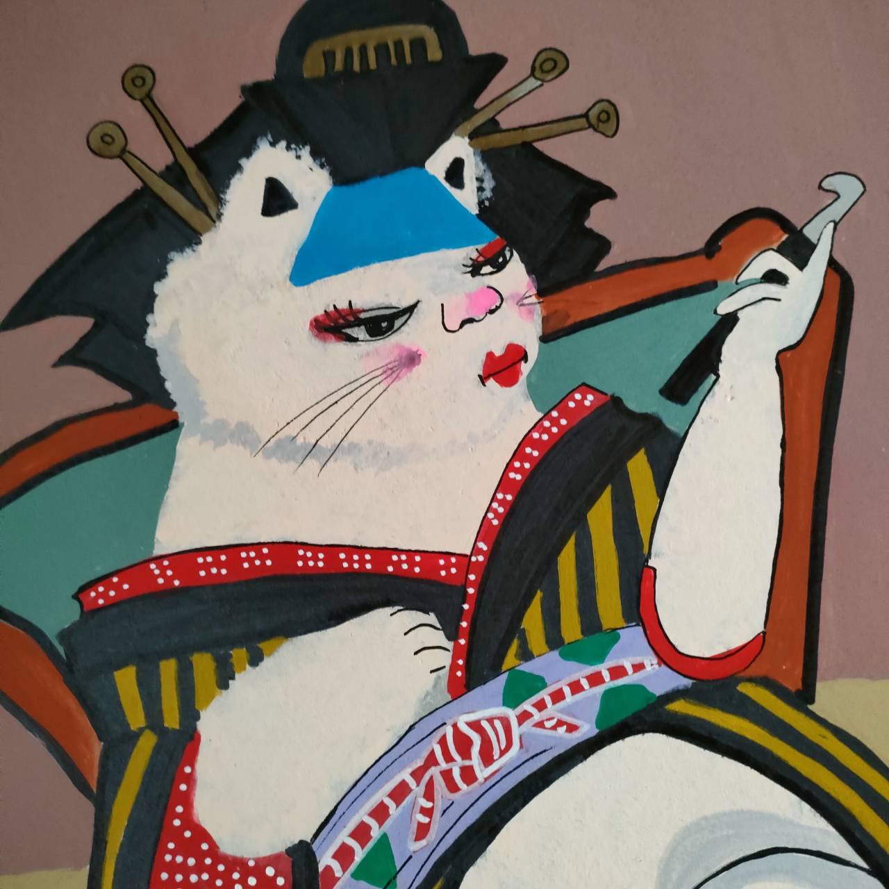 猫の花魁 by 山口香代子 - 絵画販売・購入・レンタル（サブスク