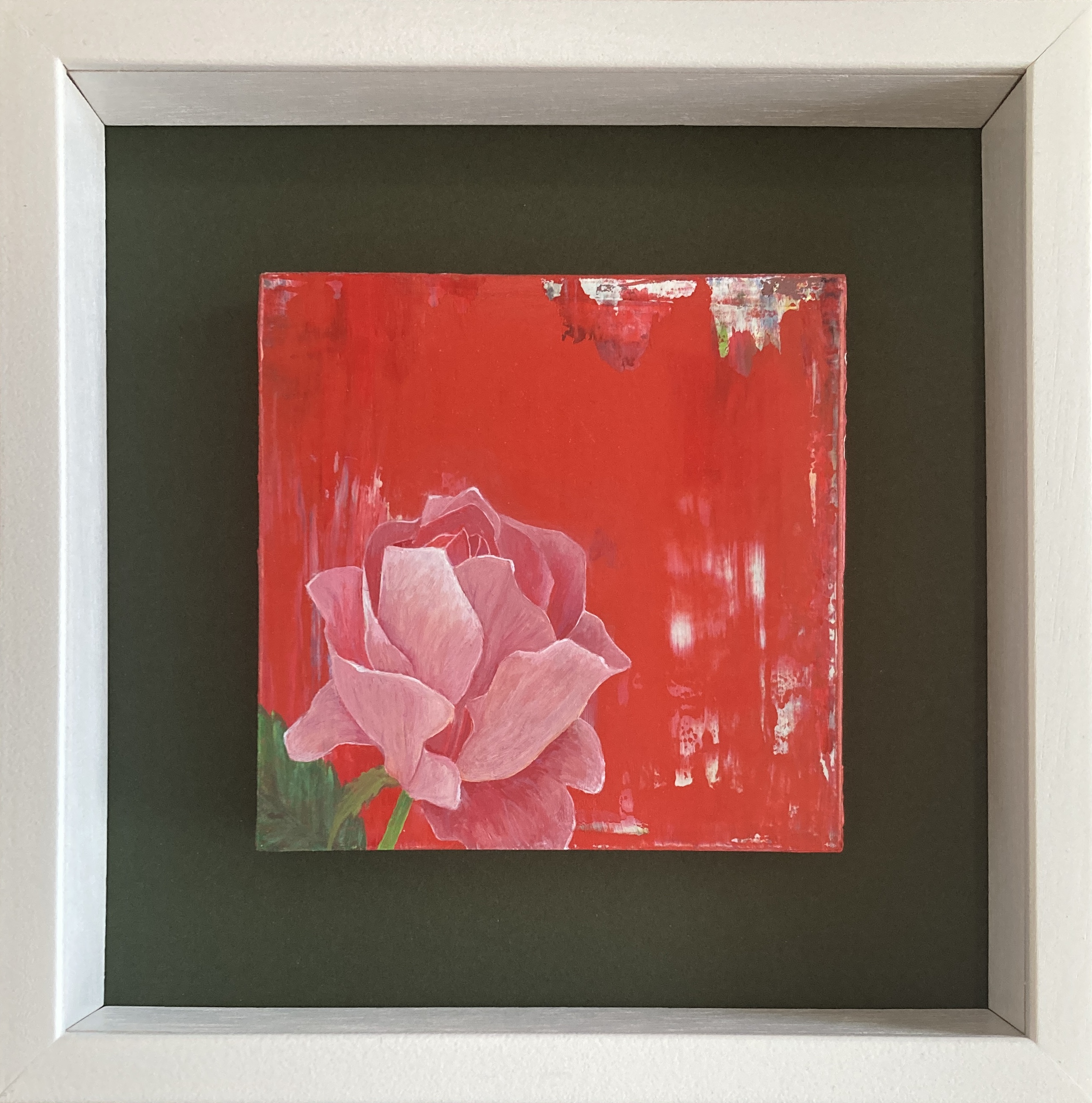 絵画 「春の予感」 藤本俊英 ミモザ smアクリル画 絵画 「春の予感