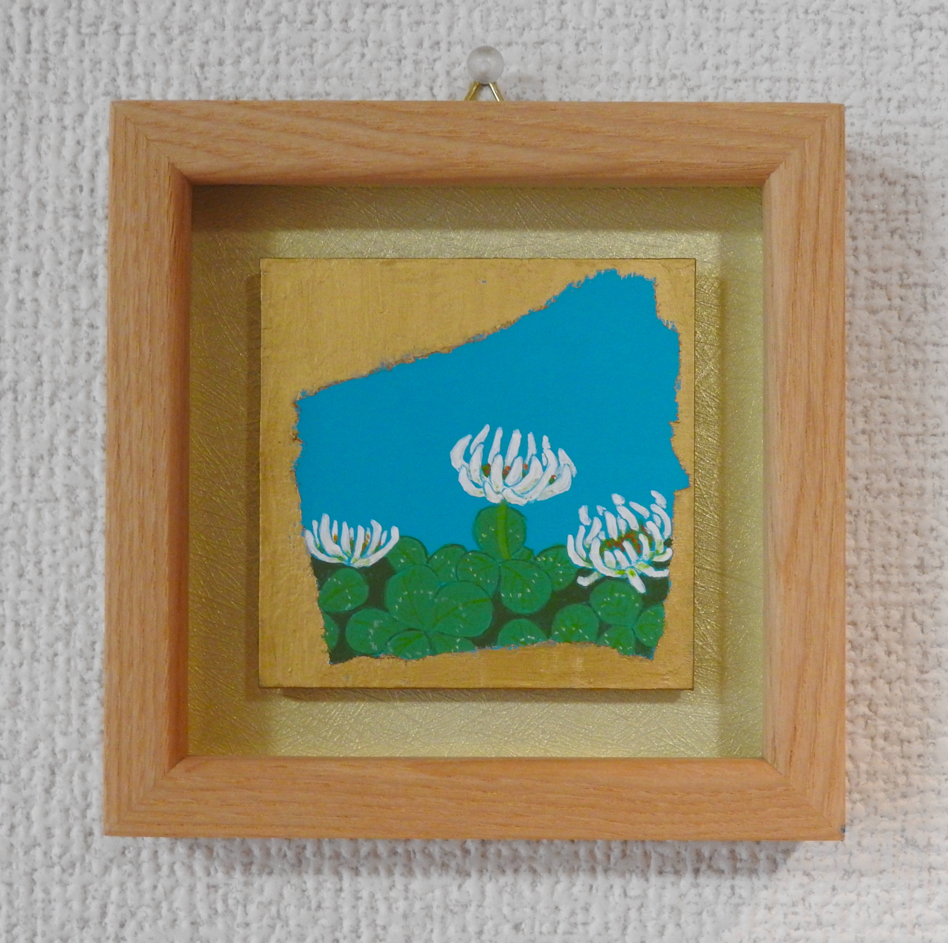 絵画 「春の予感」 藤本俊英 ミモザ smアクリル画 絵画 「春の予感