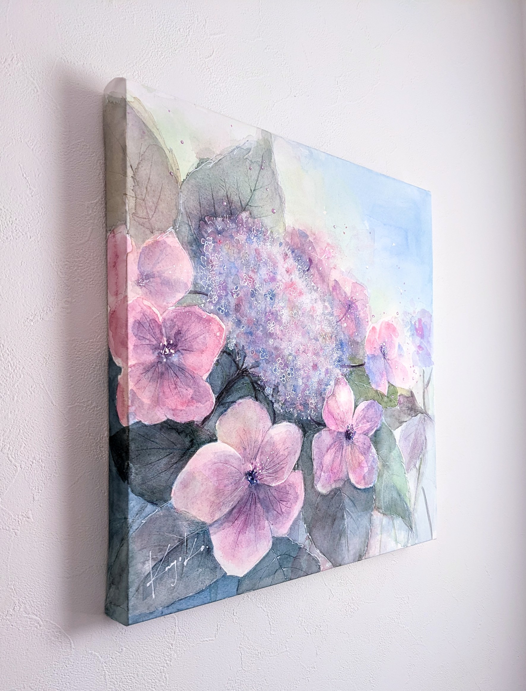 花の水彩画（額装済み） 額の花・若紫 by Kayoko Kurosaki - 絵画販売・購入・レンタル