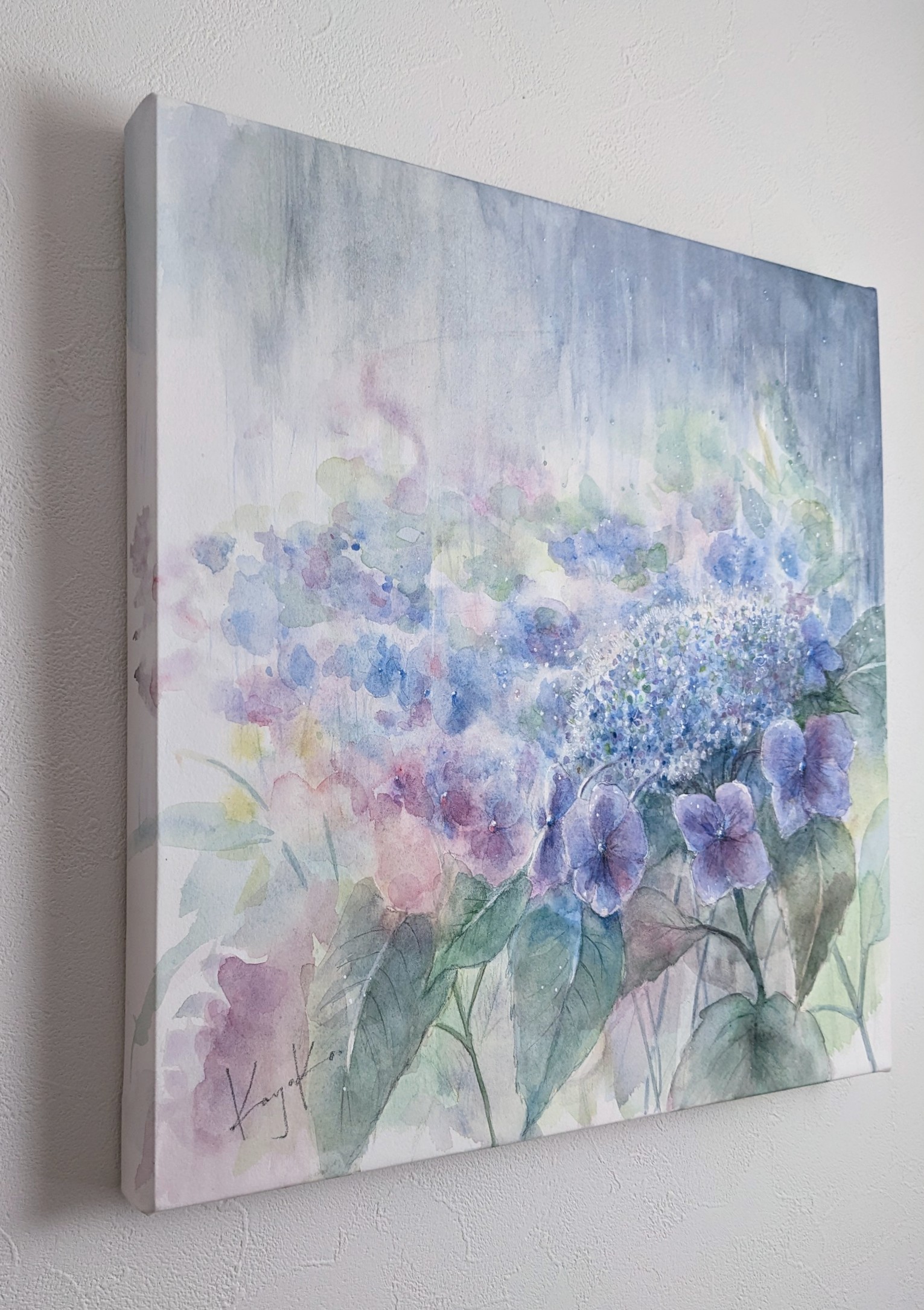額の花・紫陽花青 by Kayoko Kurosaki - 絵画販売・購入