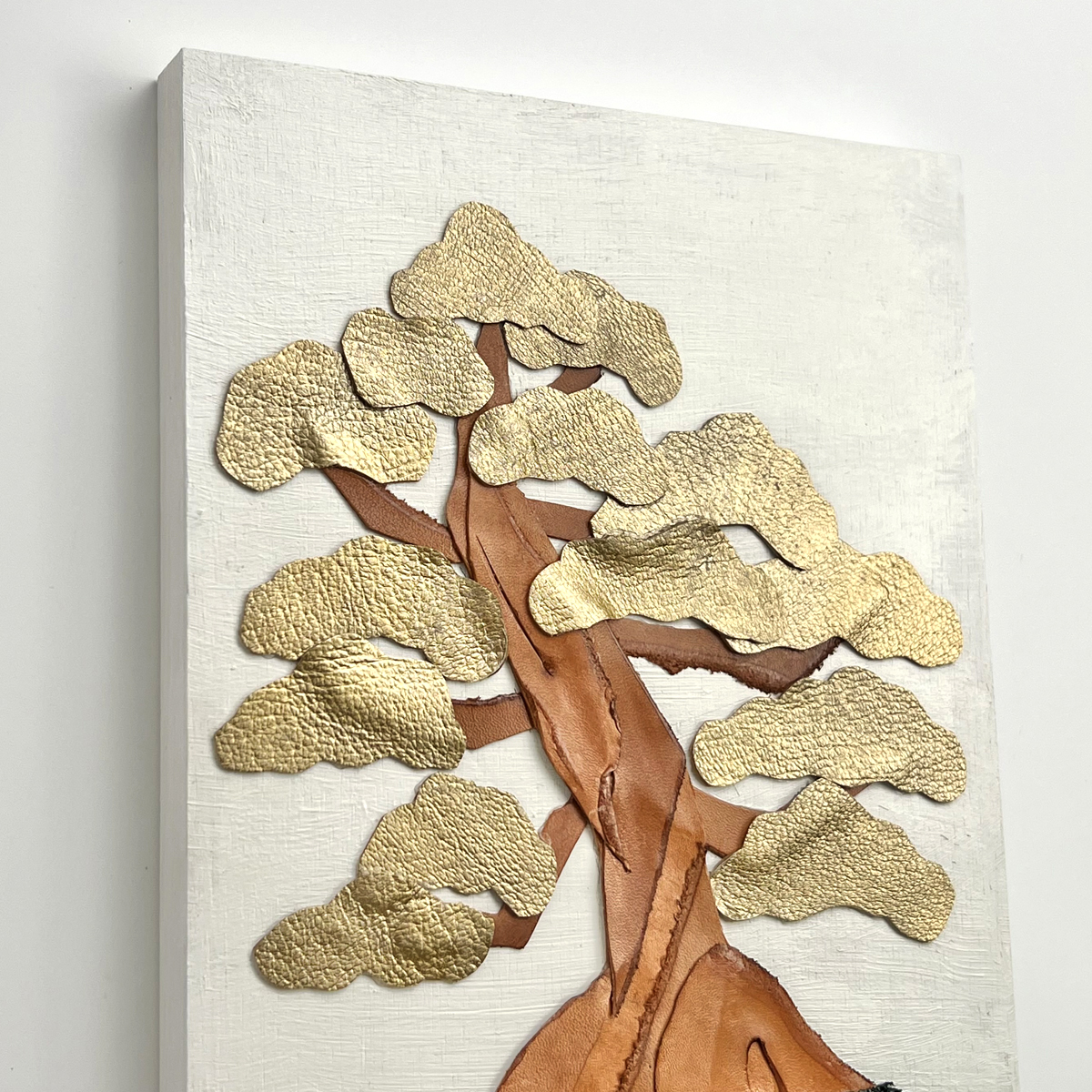 F8　冬景色　コラージュ　アート作品　布の絵 F8 冬景色 コラージュ アート作品 布の絵 F8 冬景色 コラージュ