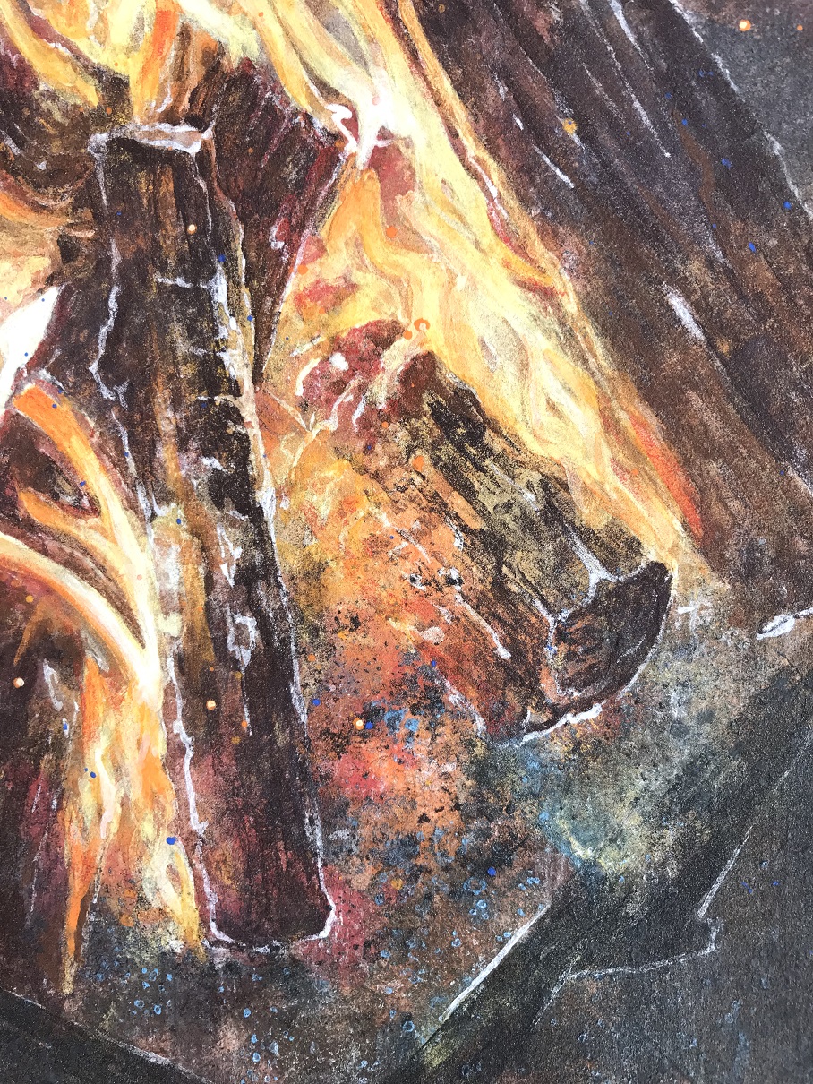 絵画「初冬の森の焚火」 焚火 by 陸野真望 - 絵画販売・購入・レンタル（サブスク） - ARTELIER