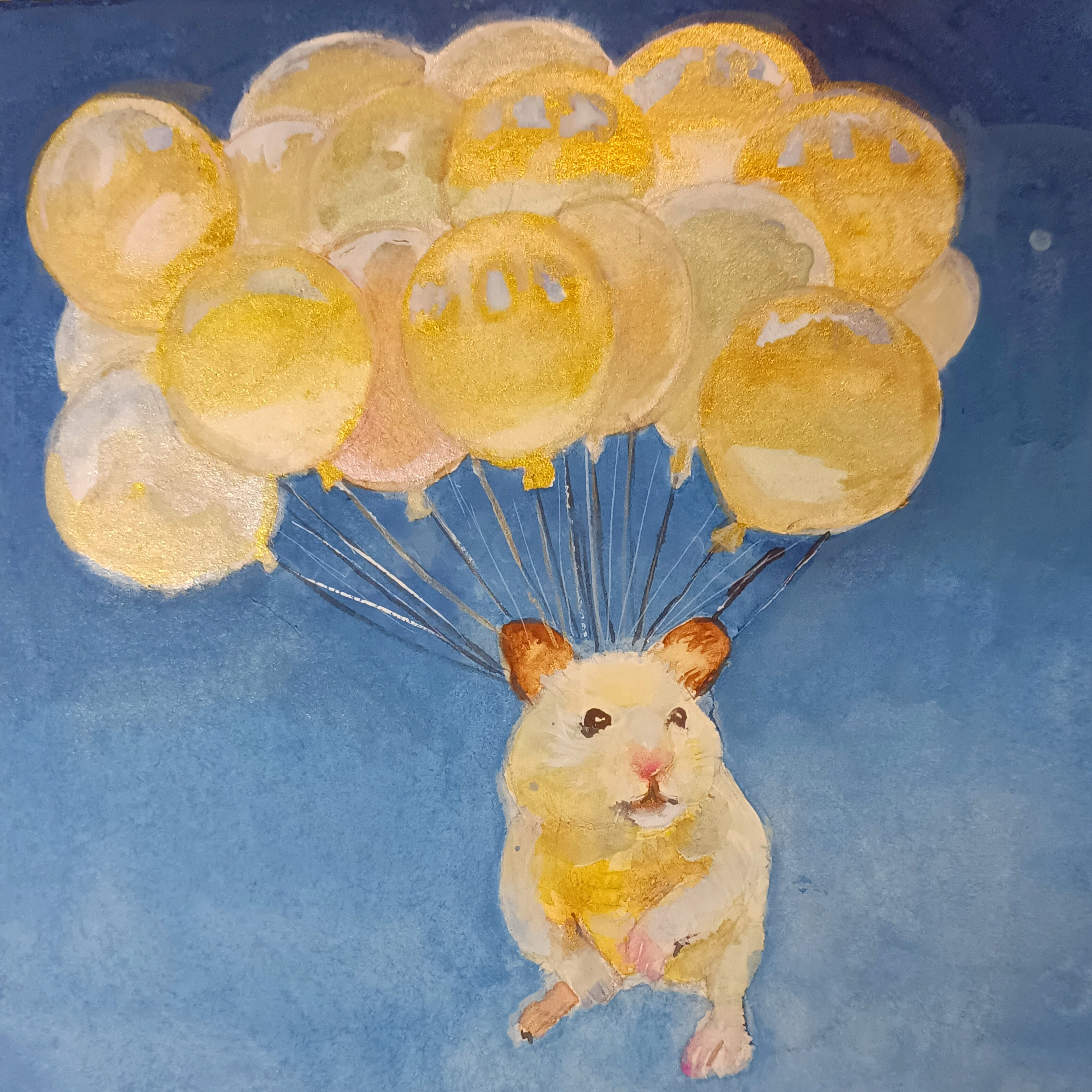 風船とハムスター by MiuMiu - 絵画販売・購入・レンタル