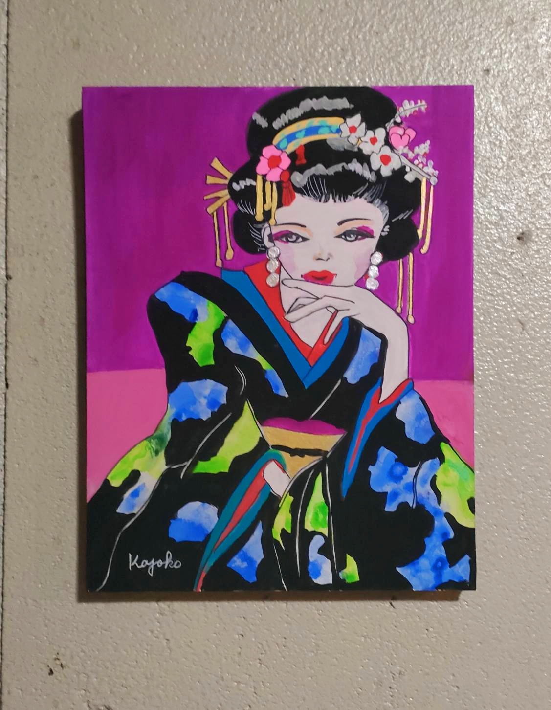 着物を着た女性 by 山口香代子 - 絵画販売・購入・レンタル（サブスク