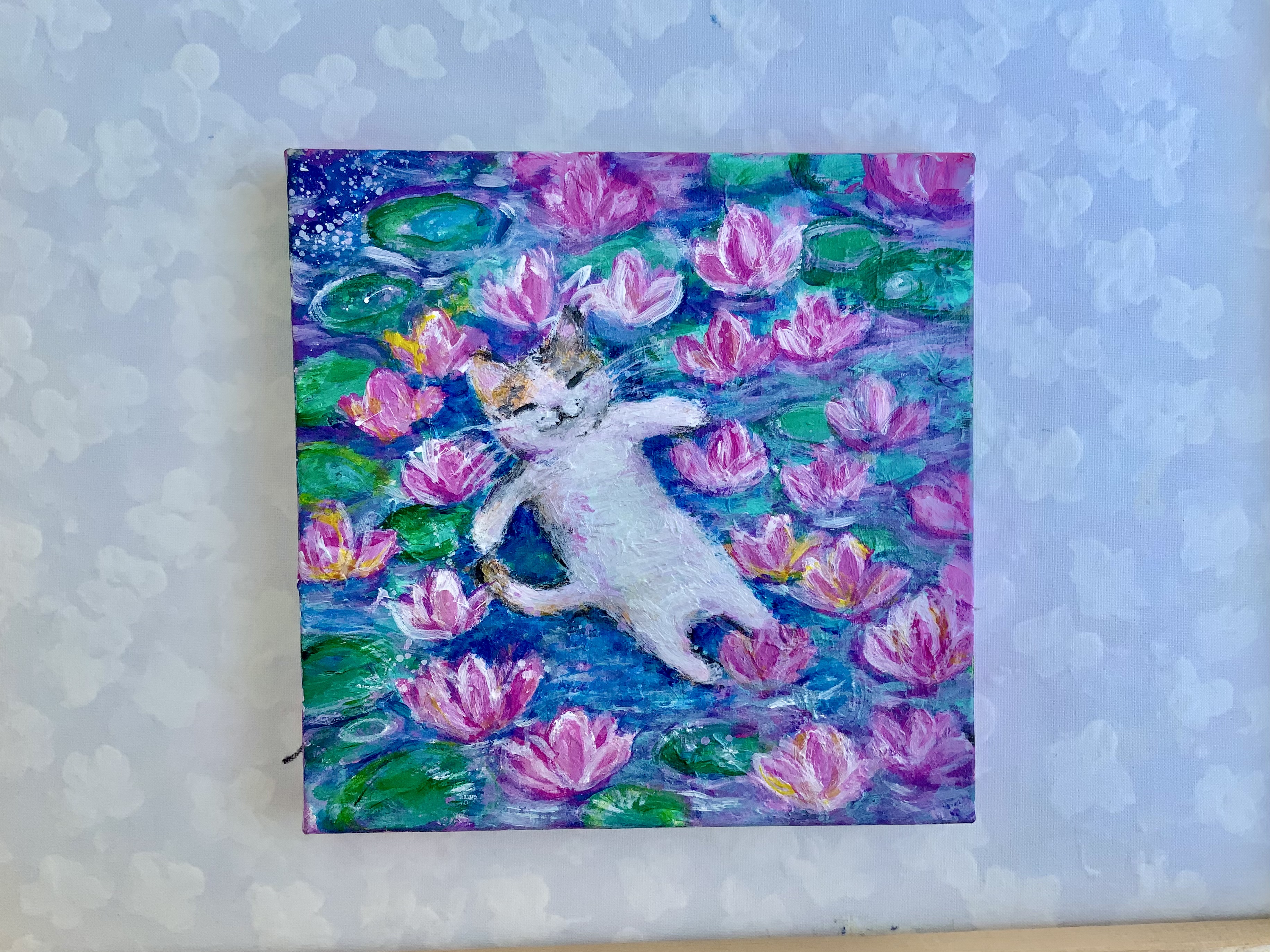 睡蓮と猫 by むらいさき - 絵画販売・購入・レンタル（サブスク
