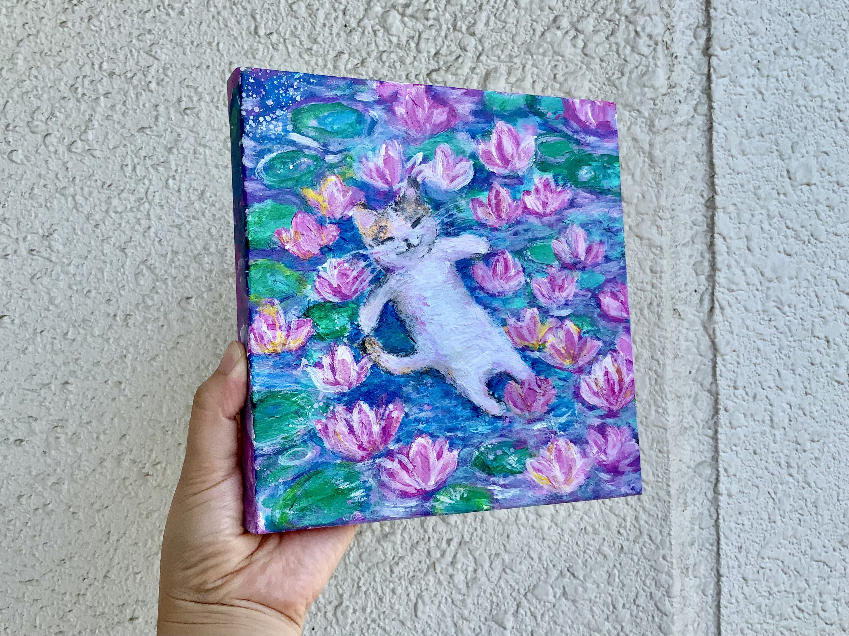睡蓮と猫 by むらいさき - 絵画販売・購入・レンタル（サブスク