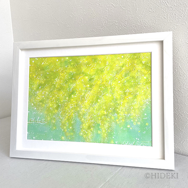 幸せを叶えるミモザ－エメラルドグリーン by HIDEKI - 絵画販売・購入