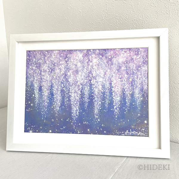 絵画「藤の花が咲いた」アクリル絵/新品額縁 癒しの花 藤 by HIDEKI - 絵画販売・購入・レンタル（サブスク