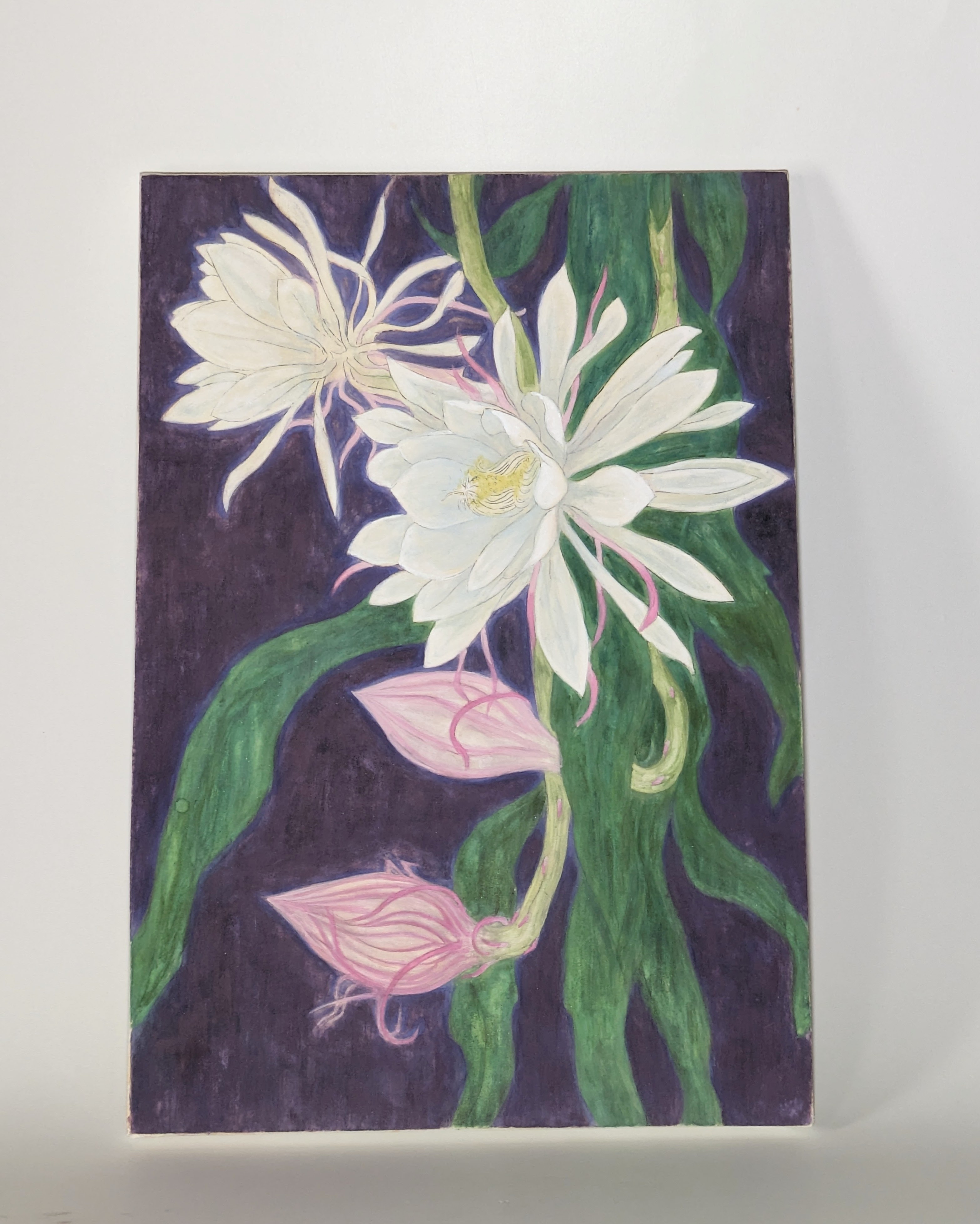 【ちぎり絵】幻の花「月下美人」(P 10サイズ)　暮らしに彩りを 和紙のちぎり絵キット花鳥風月 （夏） 「 No.657 皇帝ダリア