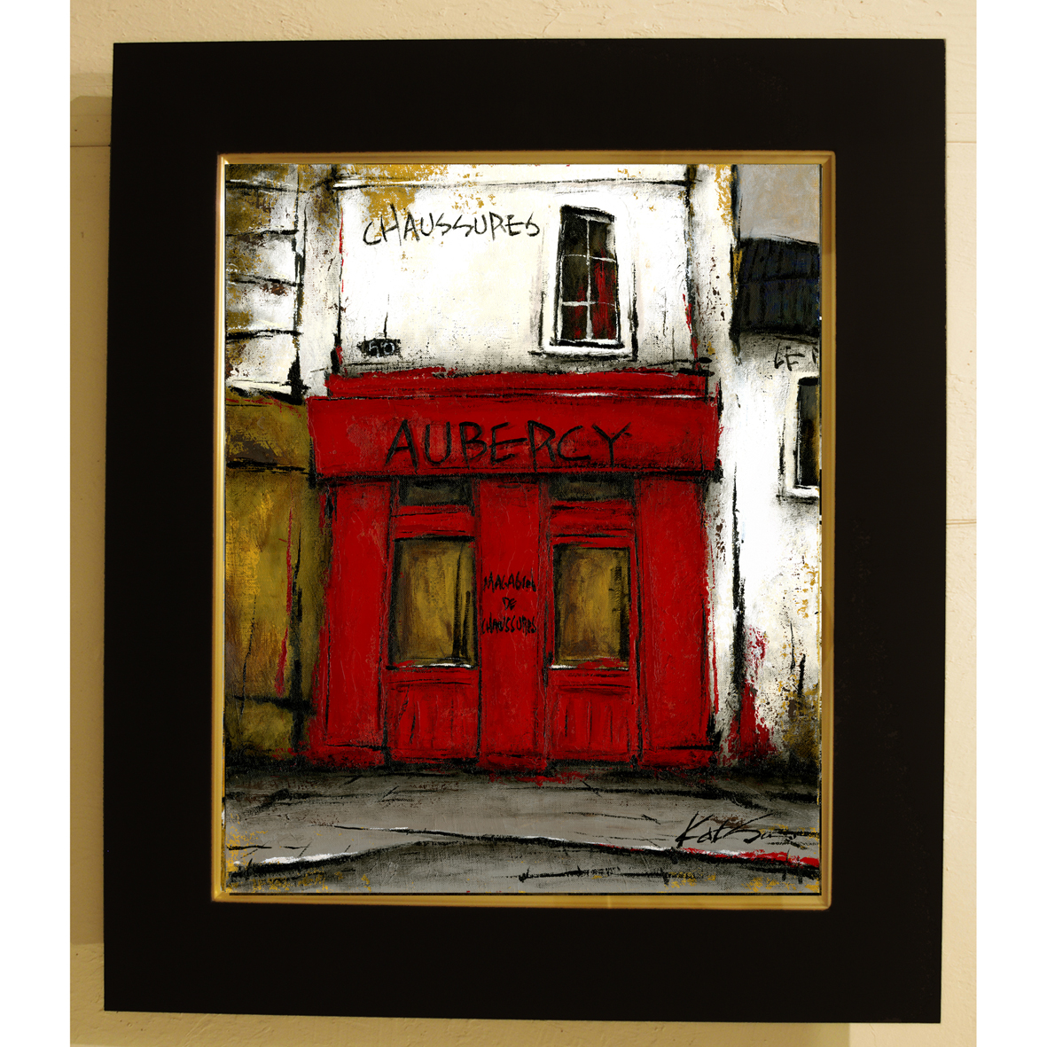 風景画 絵画 パリ 「通りの赤い靴屋」 by Katsu/中野克彦 - 絵画販売