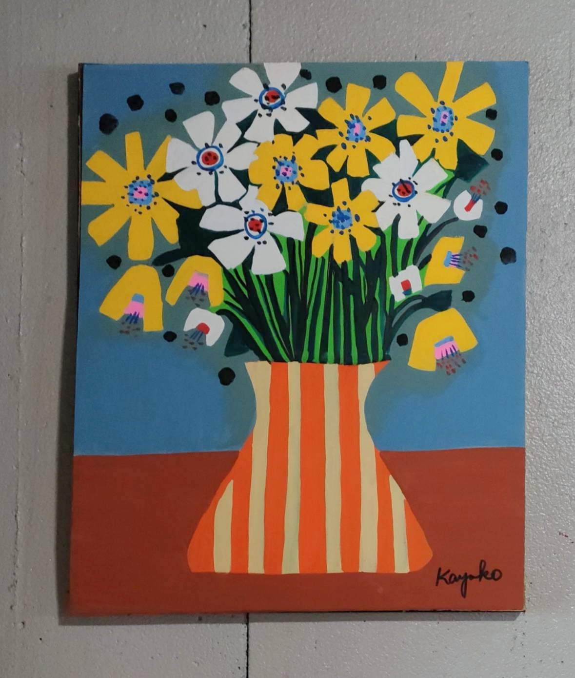 風景画 絵画 パリ 「裏通りの赤い扉のアパートメント」 by Katsu/中野