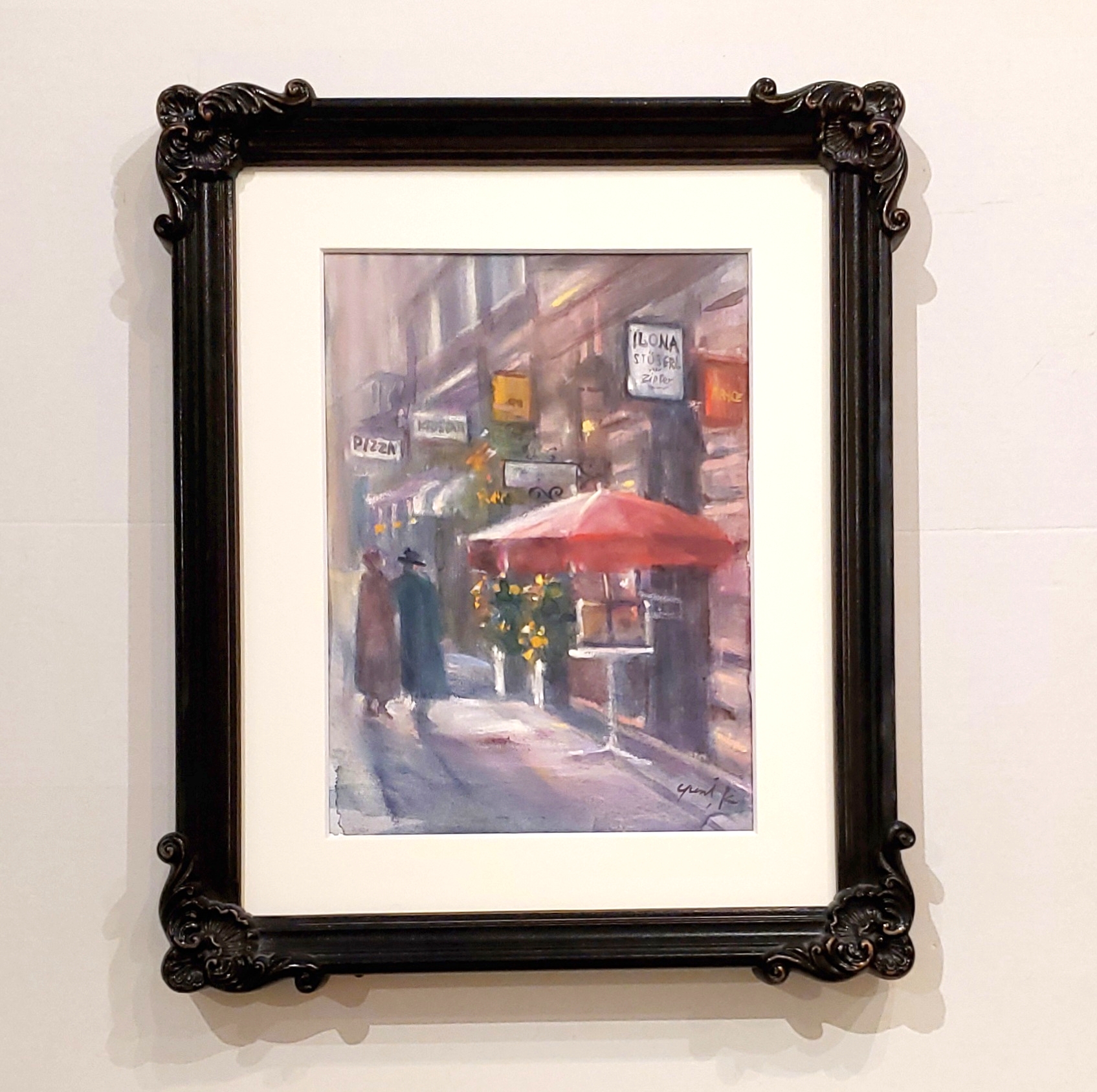 雨上がり　絵画アート原画　パステル画 雨上がり 絵画アート原画 パステル画 雨やどり ハンドメイドパステル画