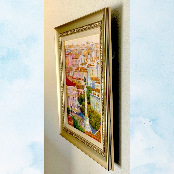 絵画 インテリア 額付( 青緑＋金色の枠 ) 油絵 F6-083111 市松人形 アートパネル 60×80 水晶絵 F021230 風水 錦鯉 壁掛けパネル 絵