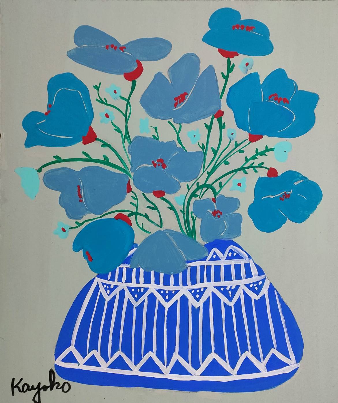 青い花 by 山口香代子 - 絵画販売・購入・レンタル（サブスク