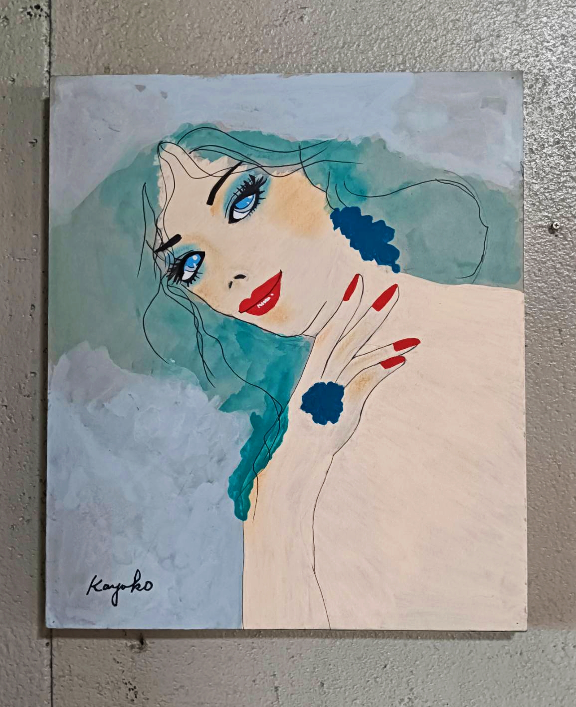 青い髪の女性 by 山口香代子 - 絵画販売・購入・レンタル（サブスク