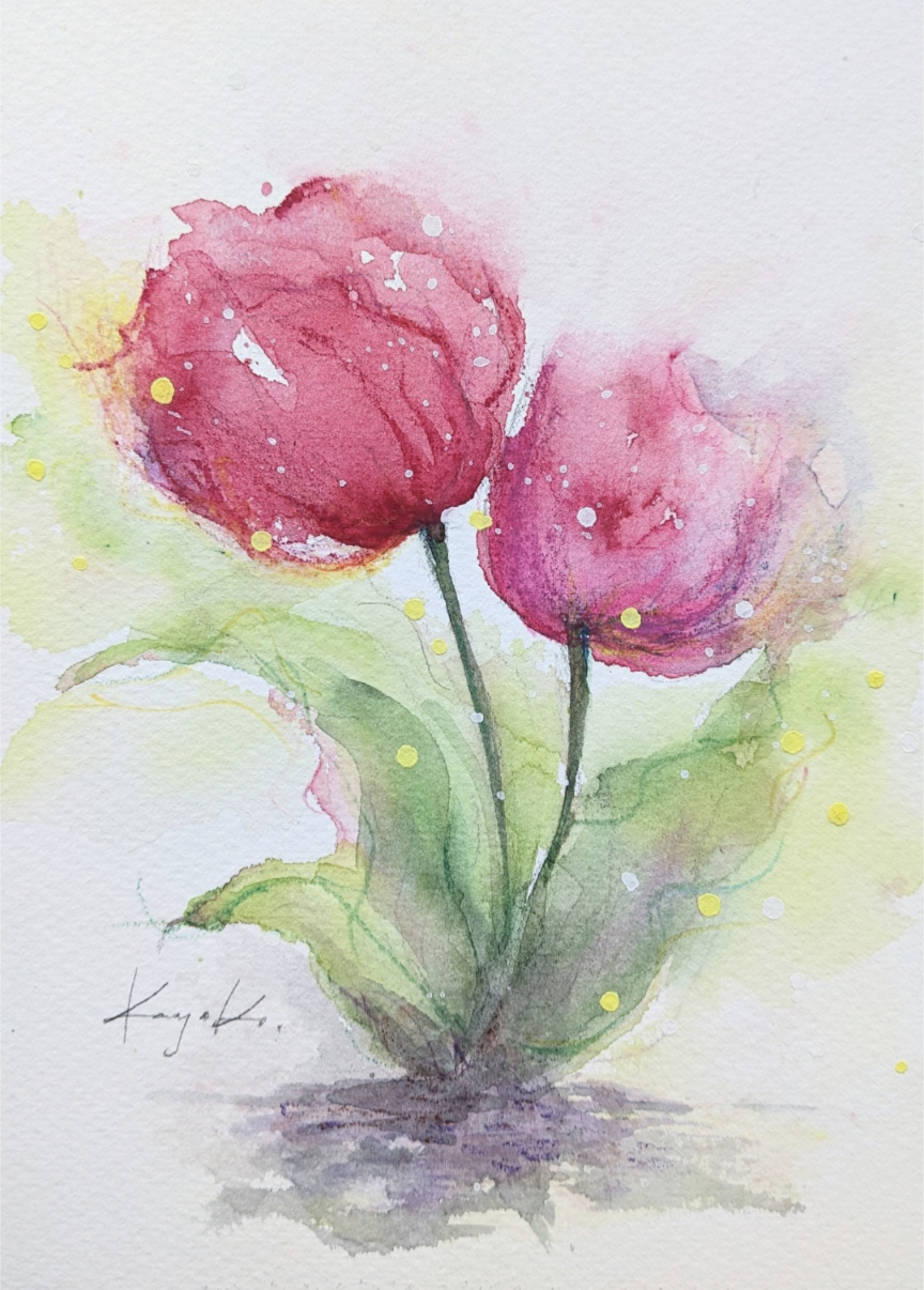 紅いチューリップ by Kayoko Kurosaki - 絵画販売・購入