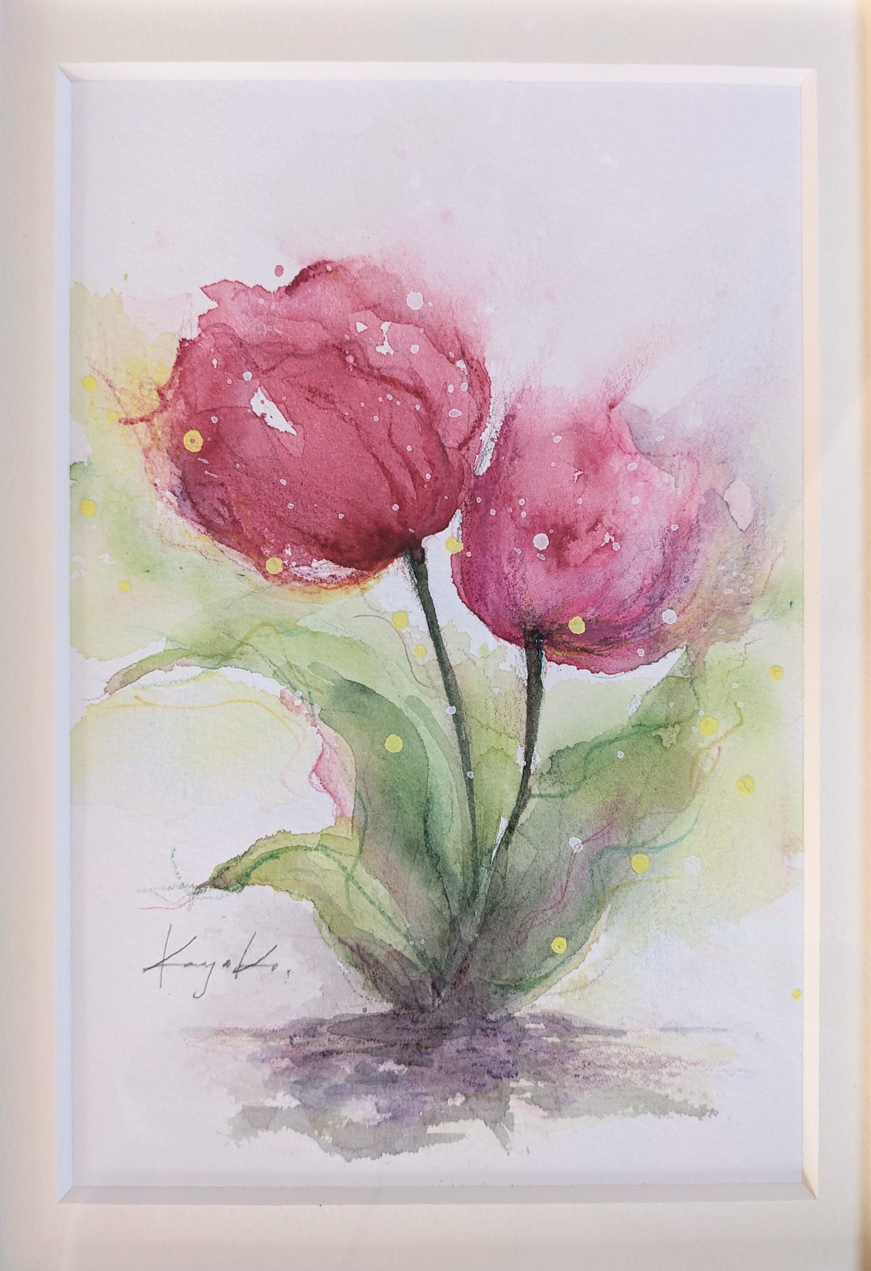 紅いチューリップ by Kayoko Kurosaki - 絵画販売・購入