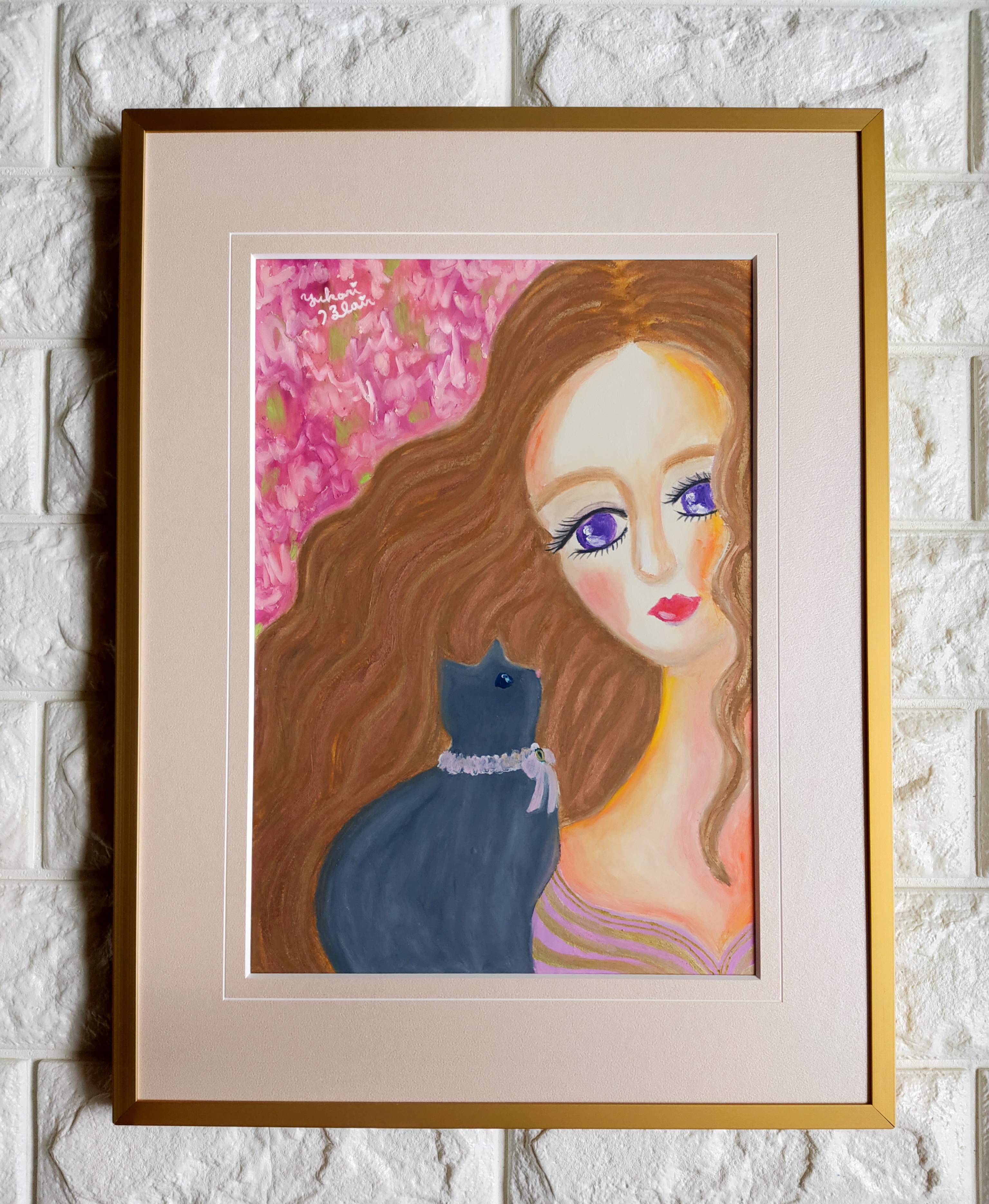 ＊ルピナス＊様予約 絵画「シャルトリューとフランス」猫/イラスト/アート/絵画 ルピナス＊様予約 絵画「シャルトリューとフランス」猫/イラスト