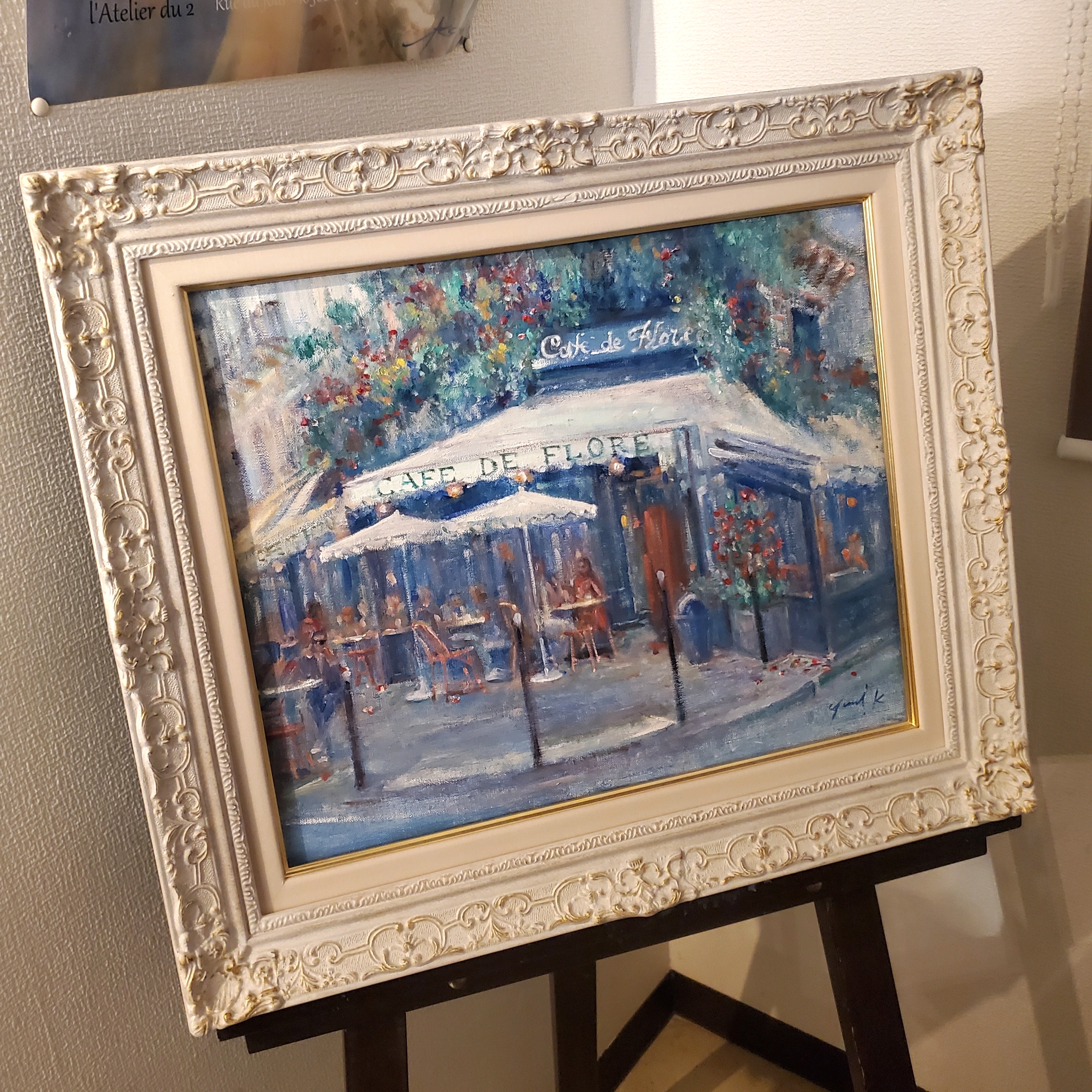 青と白のカフェテラス by 神之浦由美 - 絵画販売・購入・レンタル
