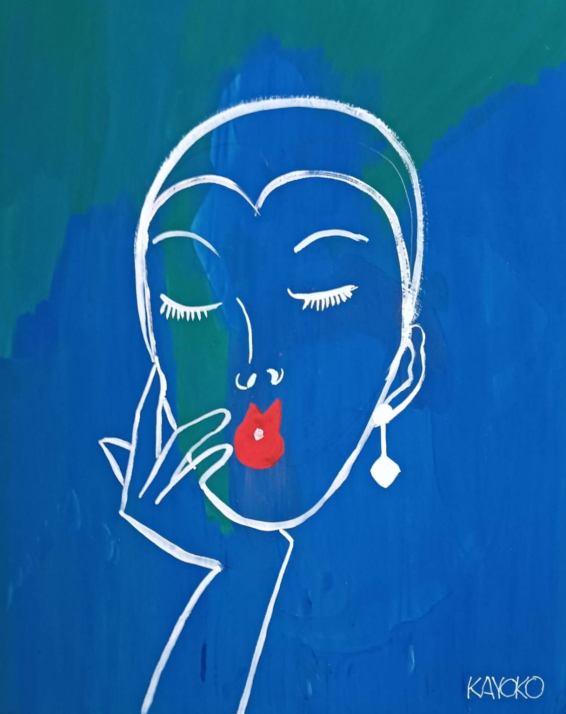 青い人 by 山口香代子 - 絵画販売・購入・レンタル（サブスク