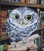 本棚とフクロウ by 仮屋園洋一 - 絵画販売・購入・レンタル（サブスク
