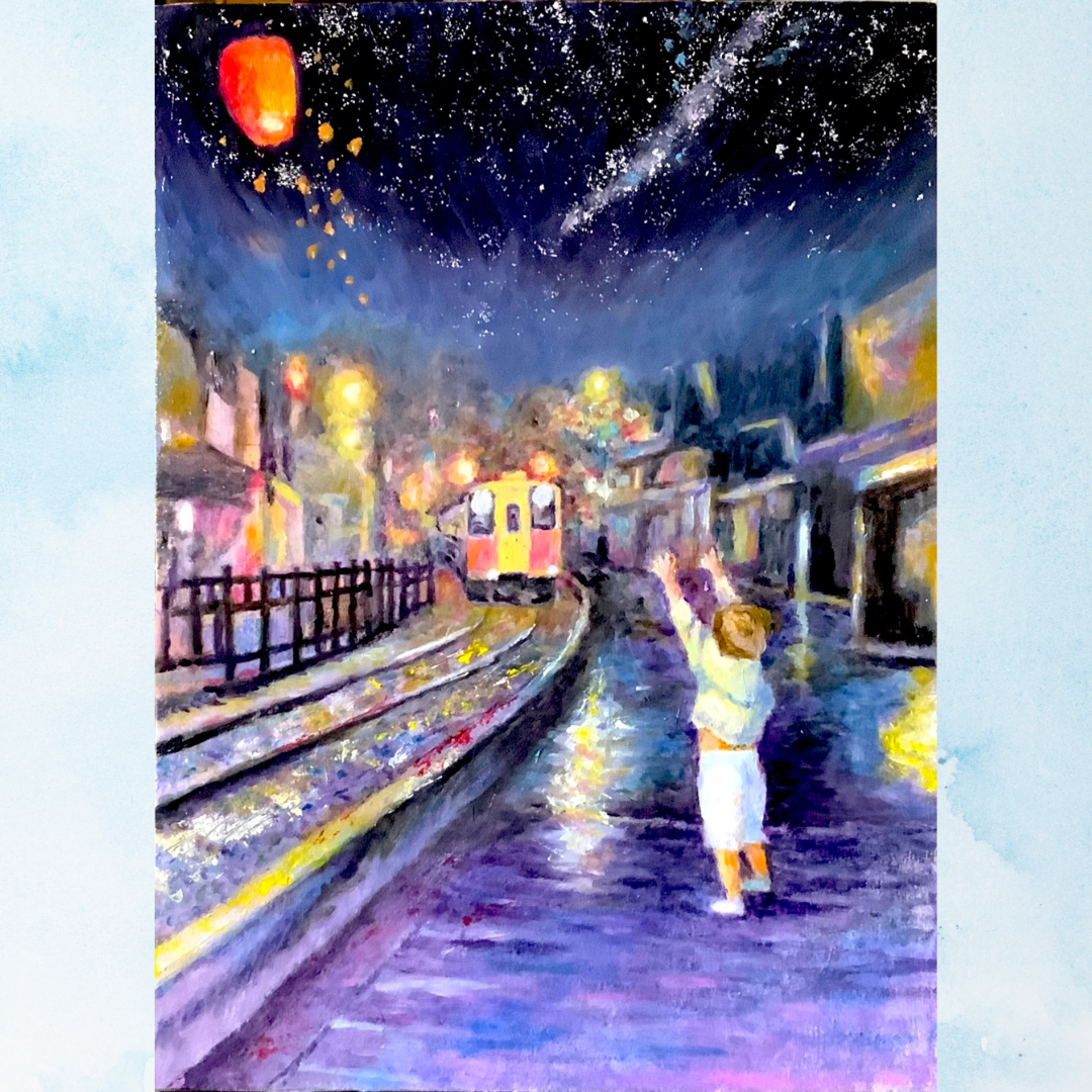 絵画 油絵　風景画　ハロン湾　ミニ美 油絵 油彩 油彩画 絵 絵画 ミニ絵画【スーパーブルームーン