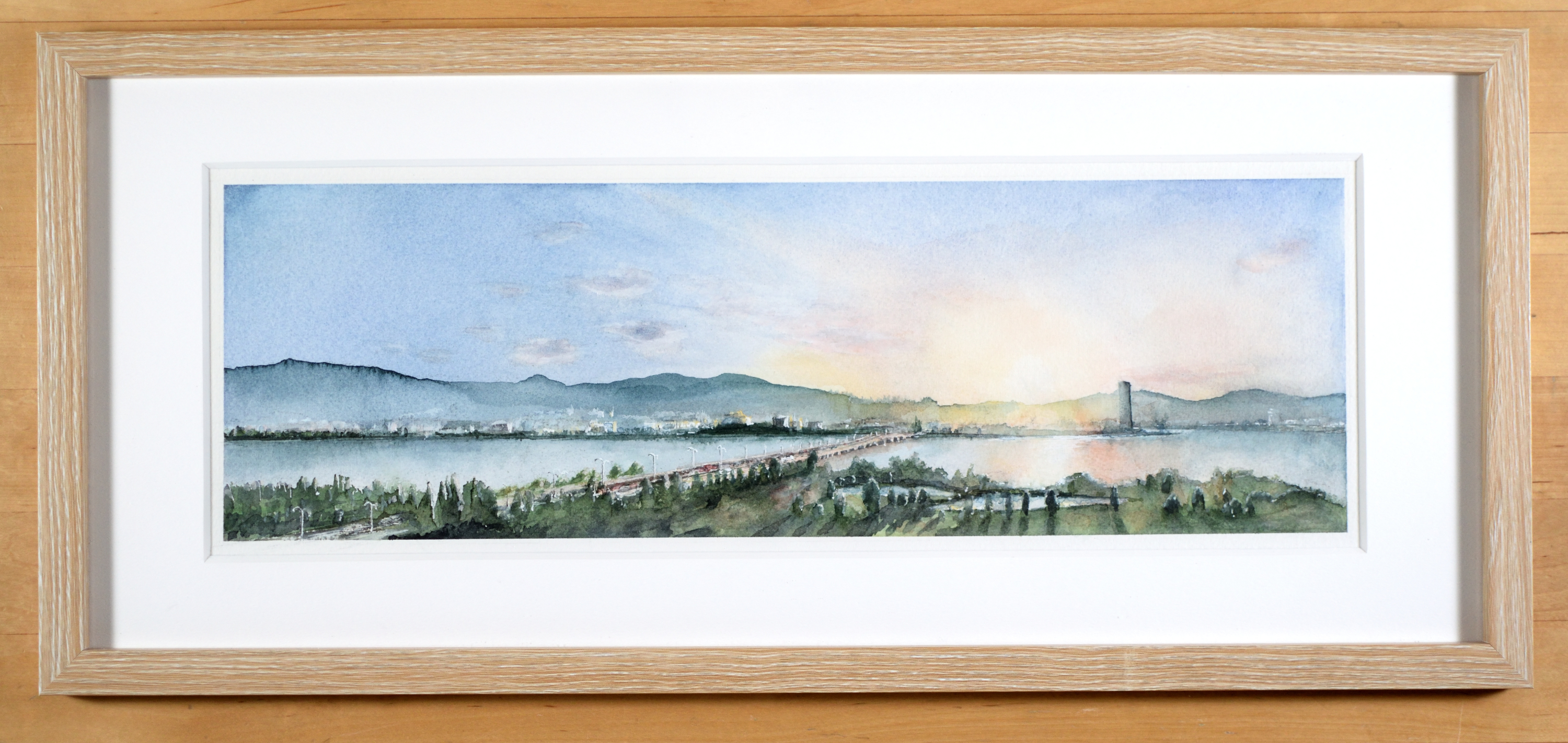 湖の上の夕焼け橋 by Kohei - 絵画販売・購入・レンタル（サブスク