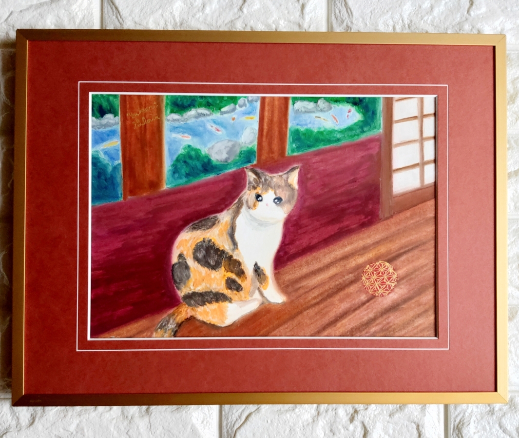 縁側の猫さん by Yukari Blair - 絵画販売・購入・レンタル（サブスク